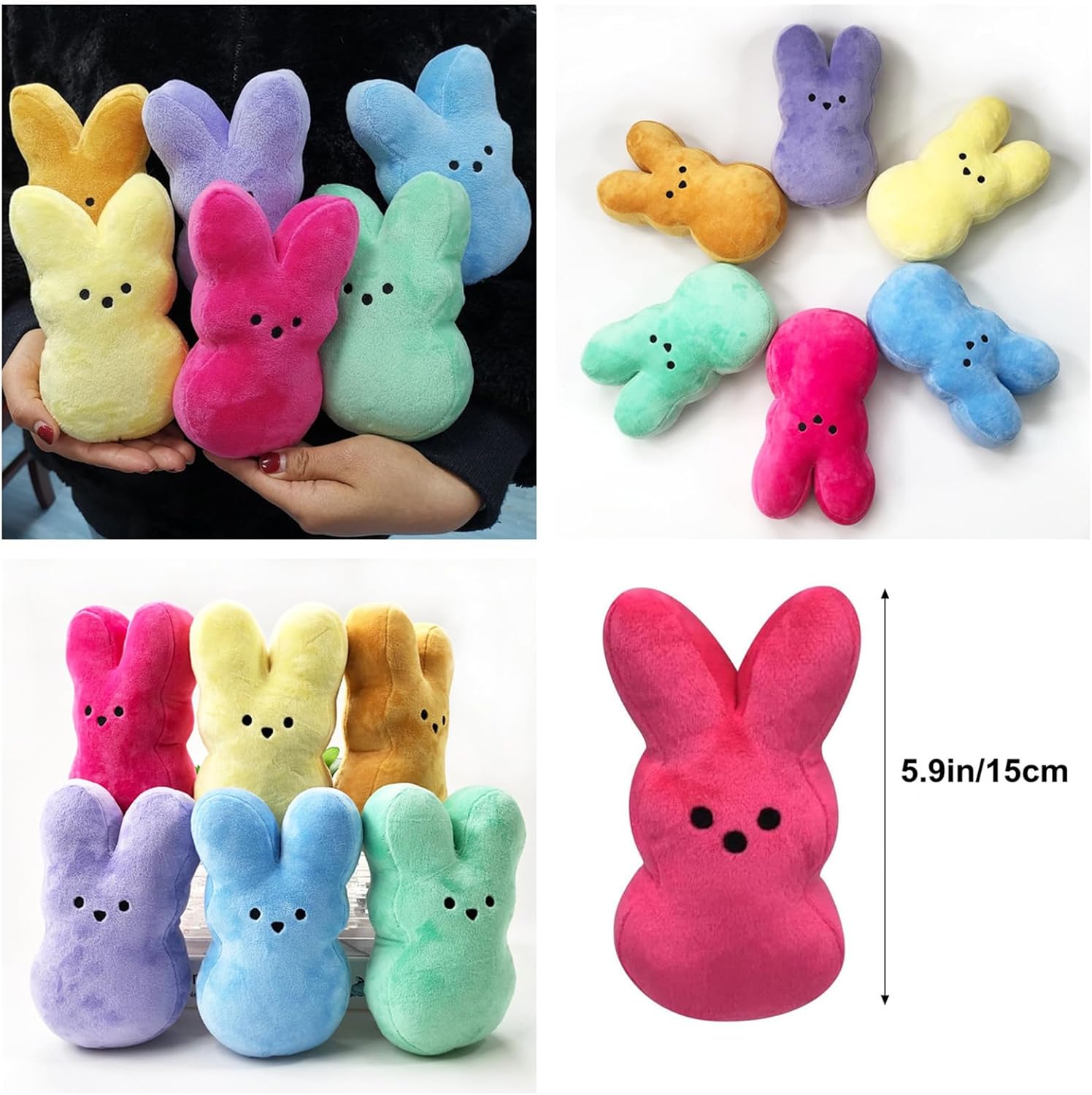 Easter Bunny Plush Set 6Pcs Cute Stuffed Animal Toys
