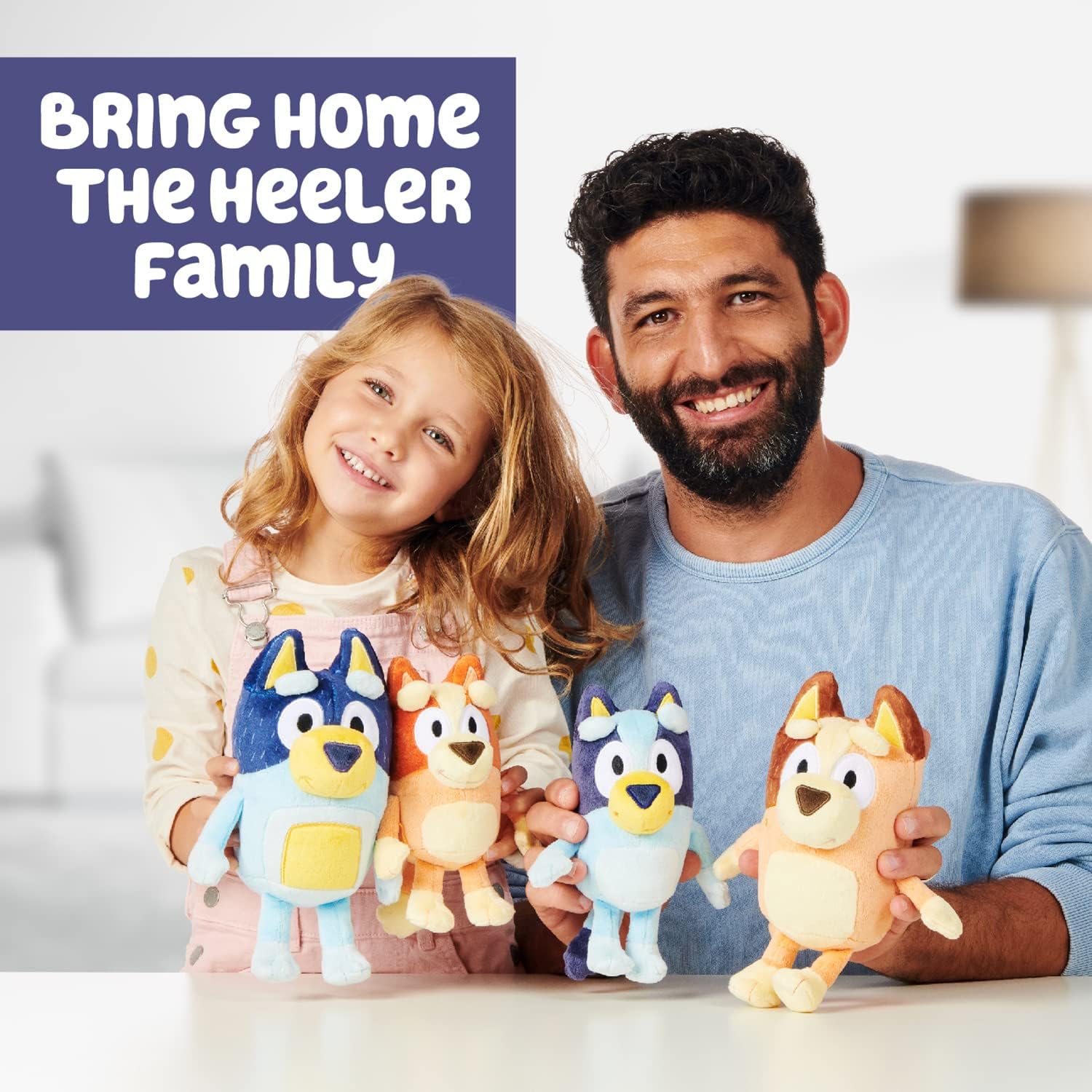 Bluey Heeler Family Plush Set 4 Figures 7-8
