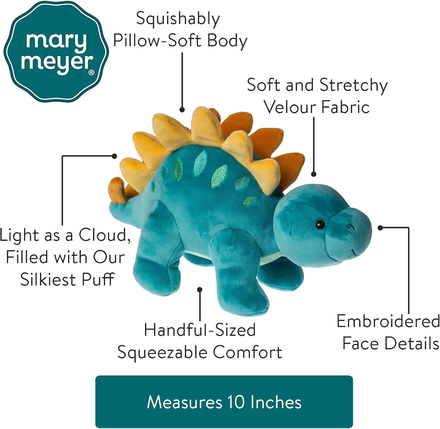 Mary Meyer Blue Stegosaurus Smootheez Pillow-Soft Toy