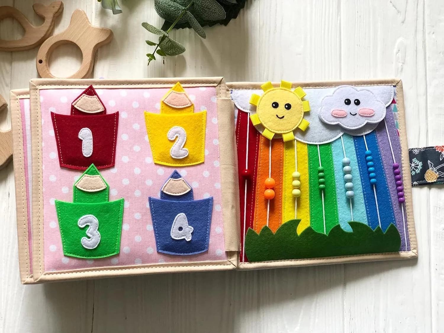 Quiet Baby Felt Book with Numbers Shapes Colors
