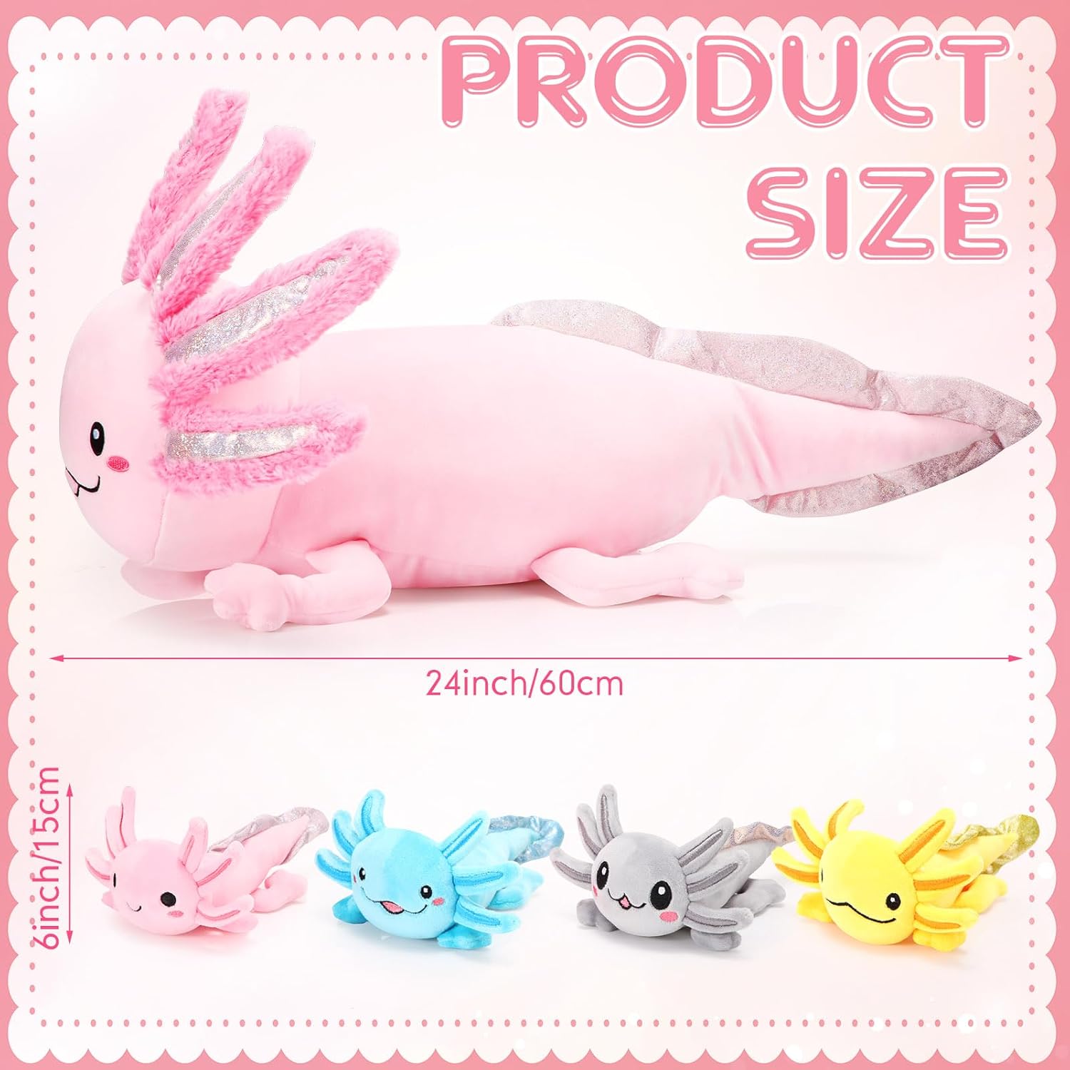 Aoriher Axolotl Plush Family Set Pink
