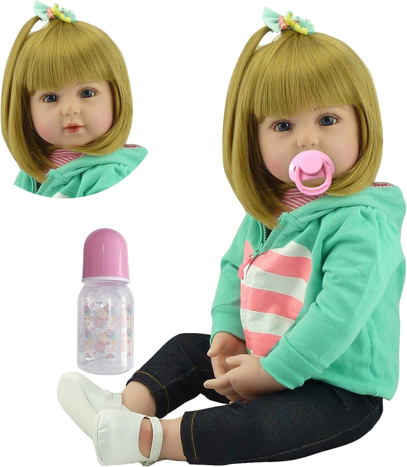 iCradle 18 Inch Reborn Baby Girl Doll Realistic Handmade Toy