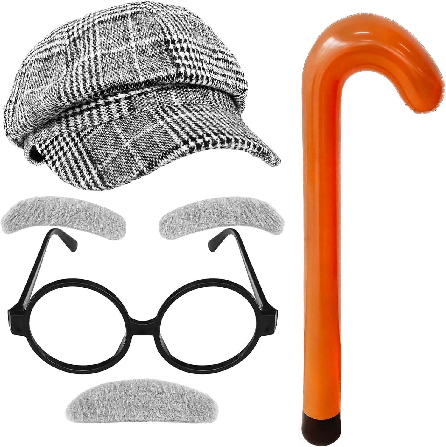 4 PCS 100th Day Old Man Costume Set for Kids