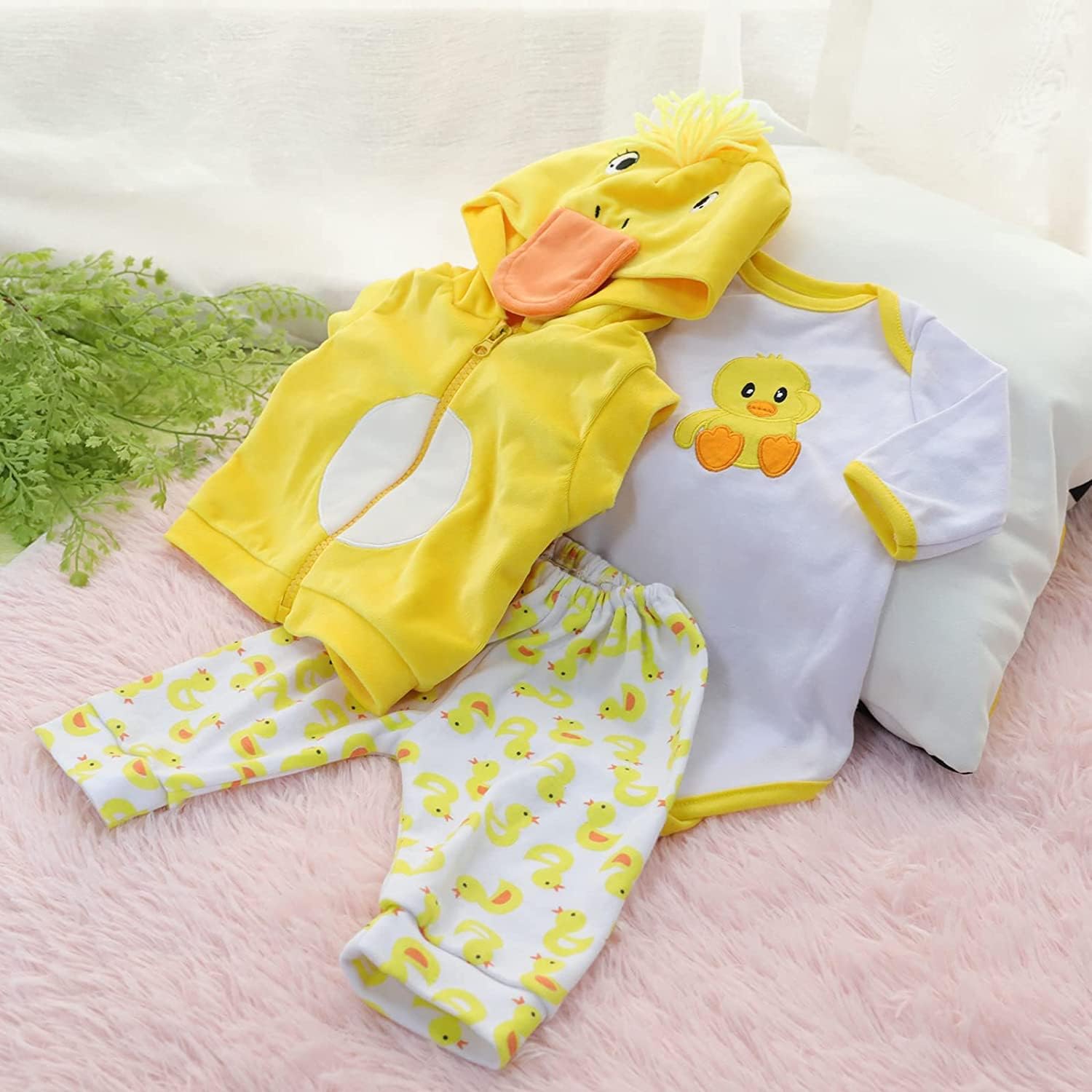 MAIHAO Reborn Baby Doll Clothes 5pcs Set Yellow Duck