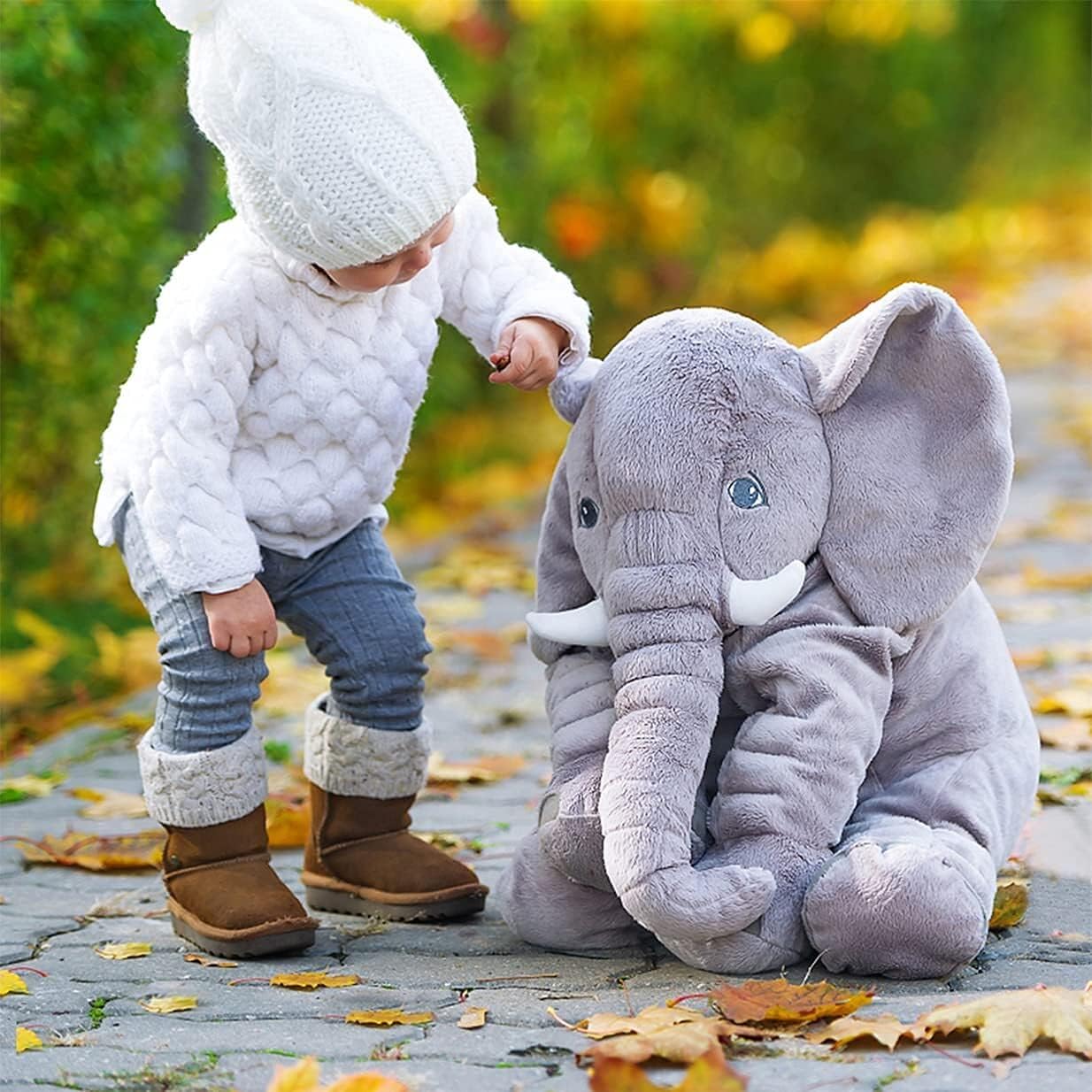 BOOJALOO 24 Inch Stuffed Elephant Plush Toy