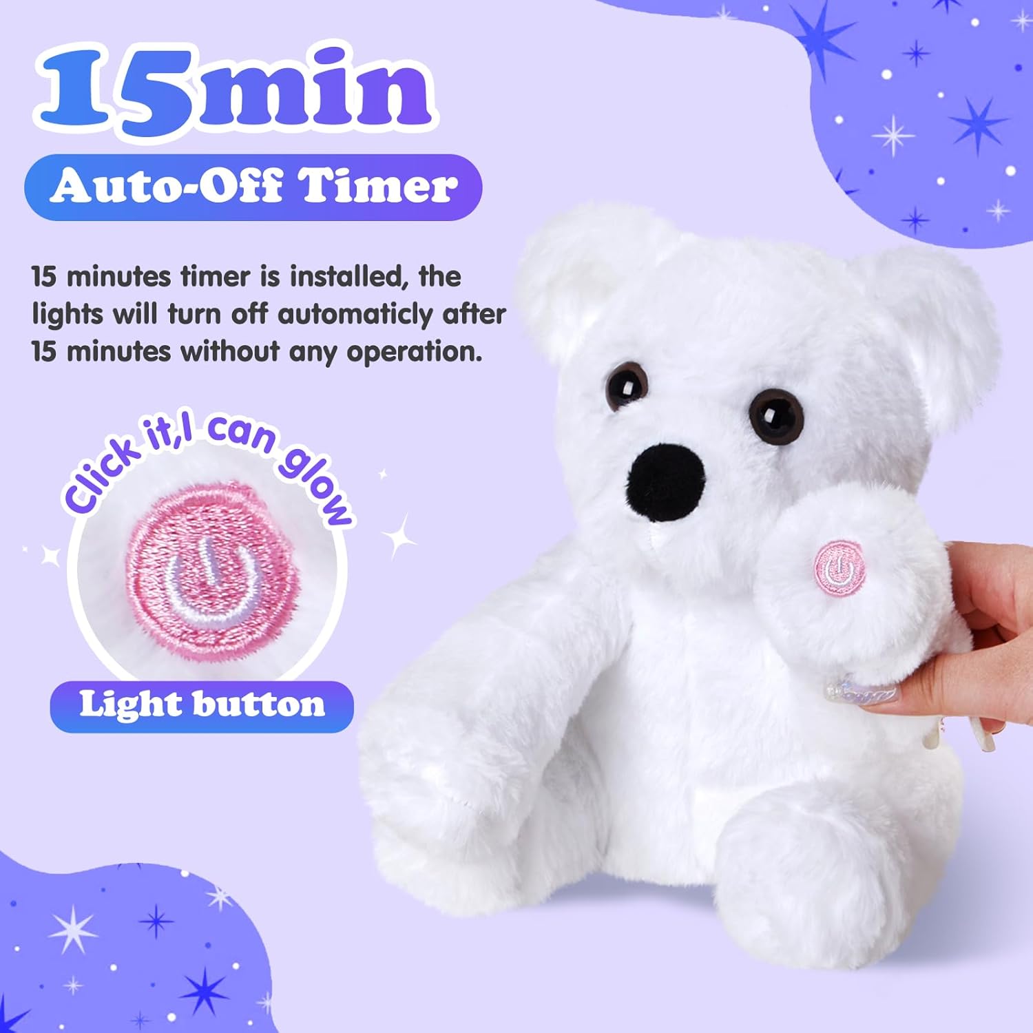 BSTAOFY Glow Polar Bear LED Night Light Toy
