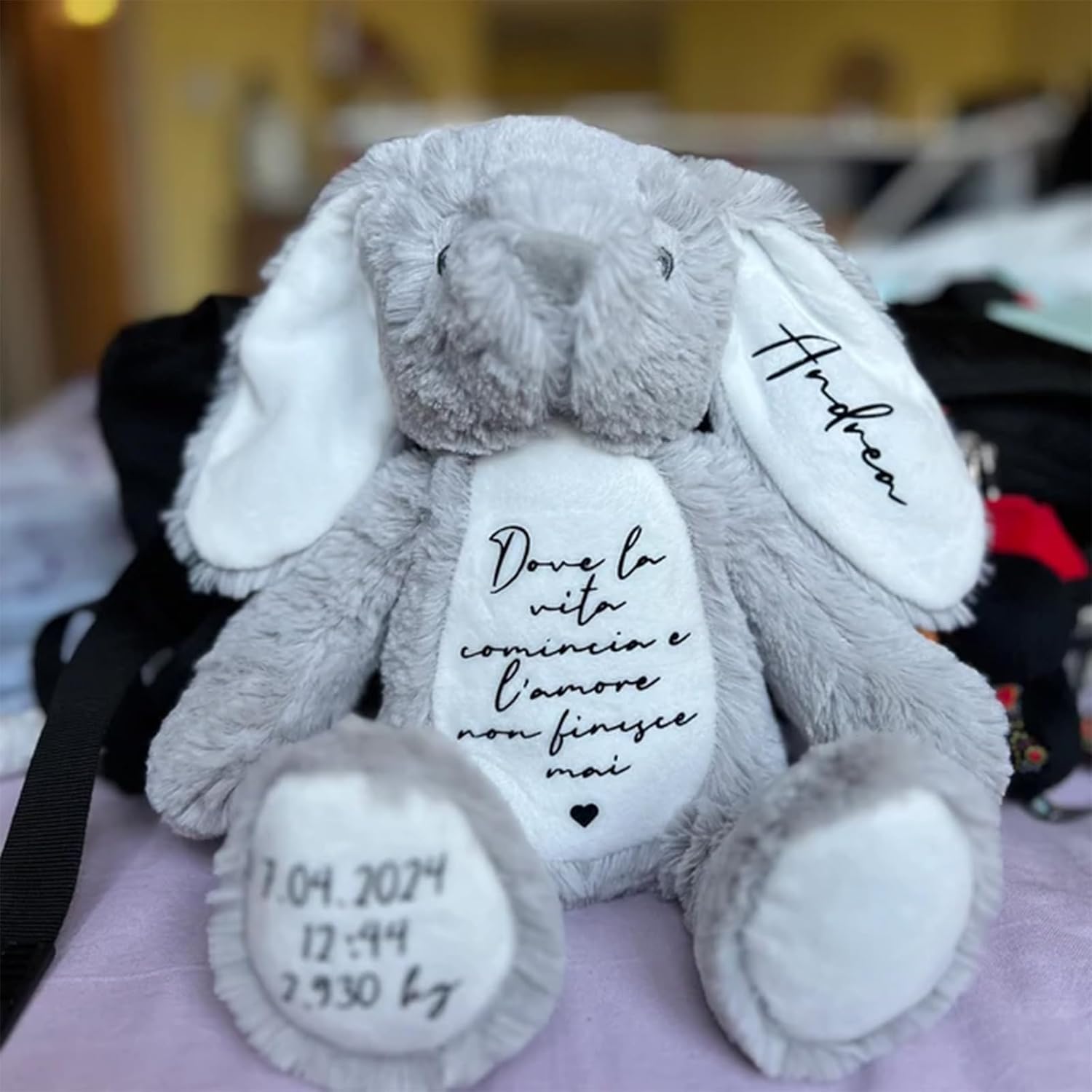 Personalized Plush Bunny Keepsake Gift for Newborns and Kids