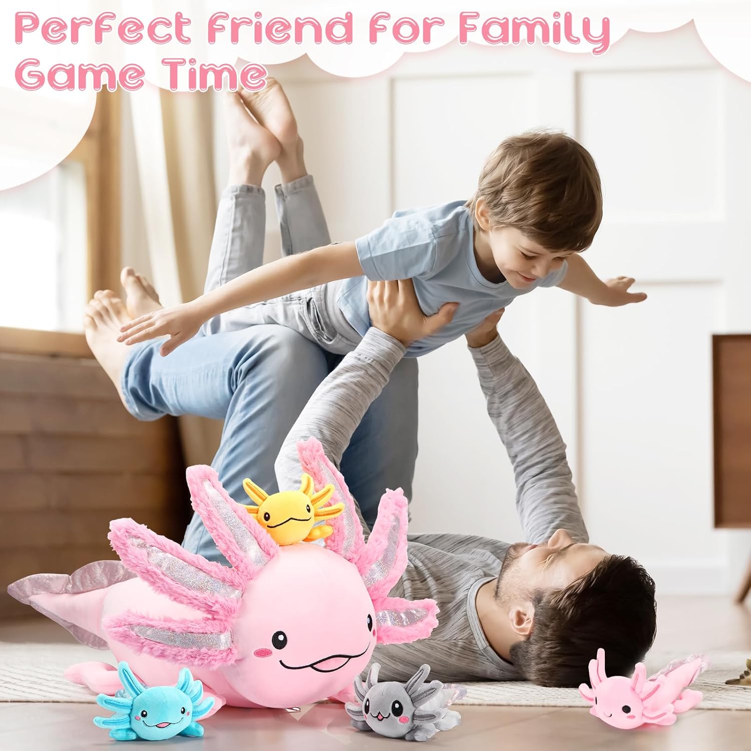 Aoriher Axolotl Plush Family Set Pink