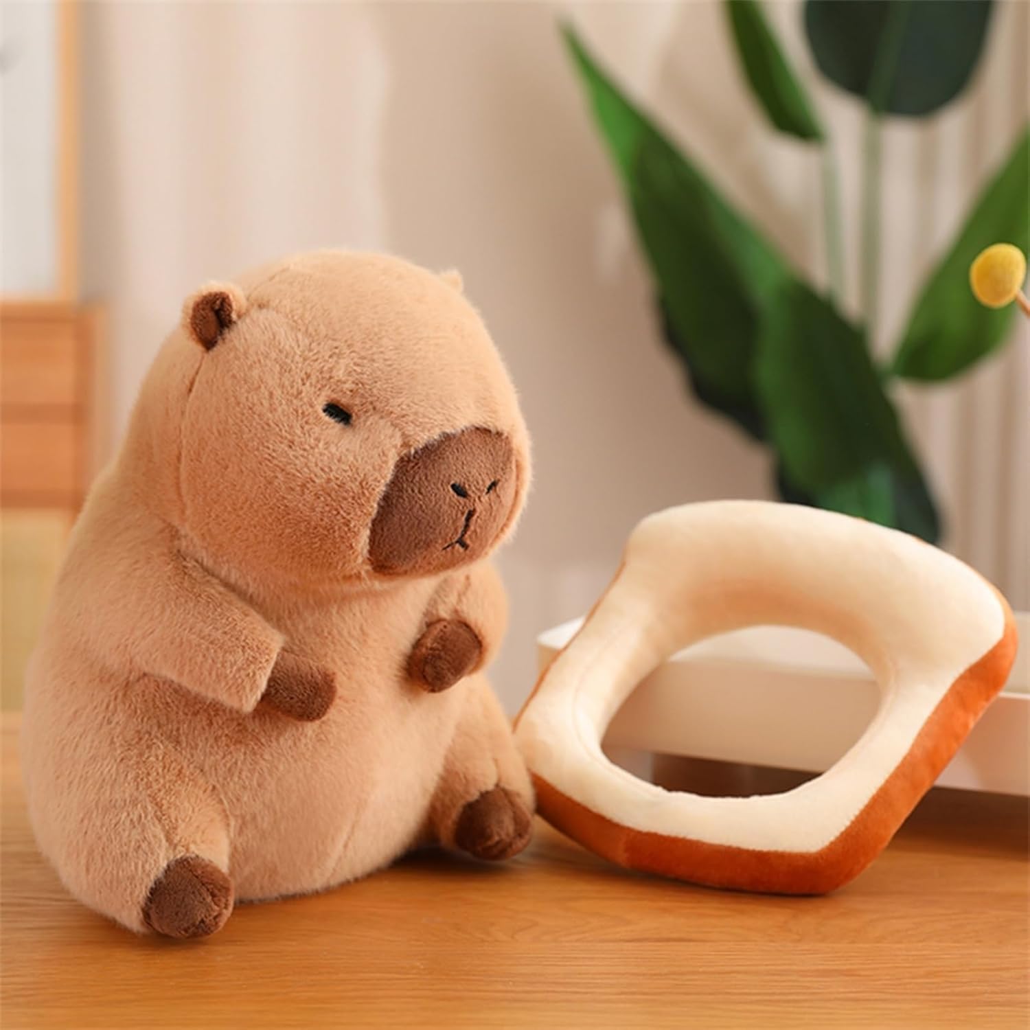 Capybar Stuffed Animal with Toast Headsetwear 11inches Cute Plush Toy for Kids