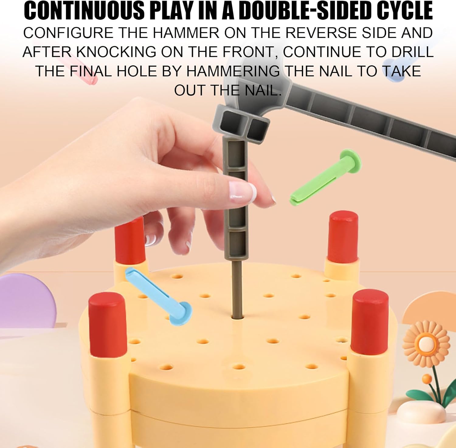 Vansza Hammer Toy for Toddlers Durable ABS Material Safe and Odorless