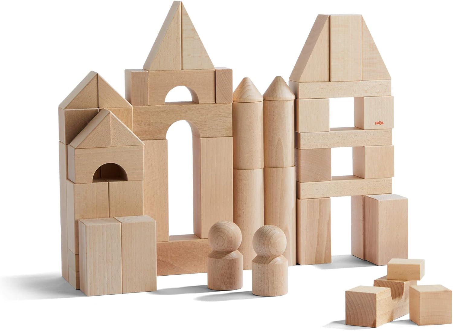 HABA 60 Piece Wooden Building Blocks for Ages 1-8