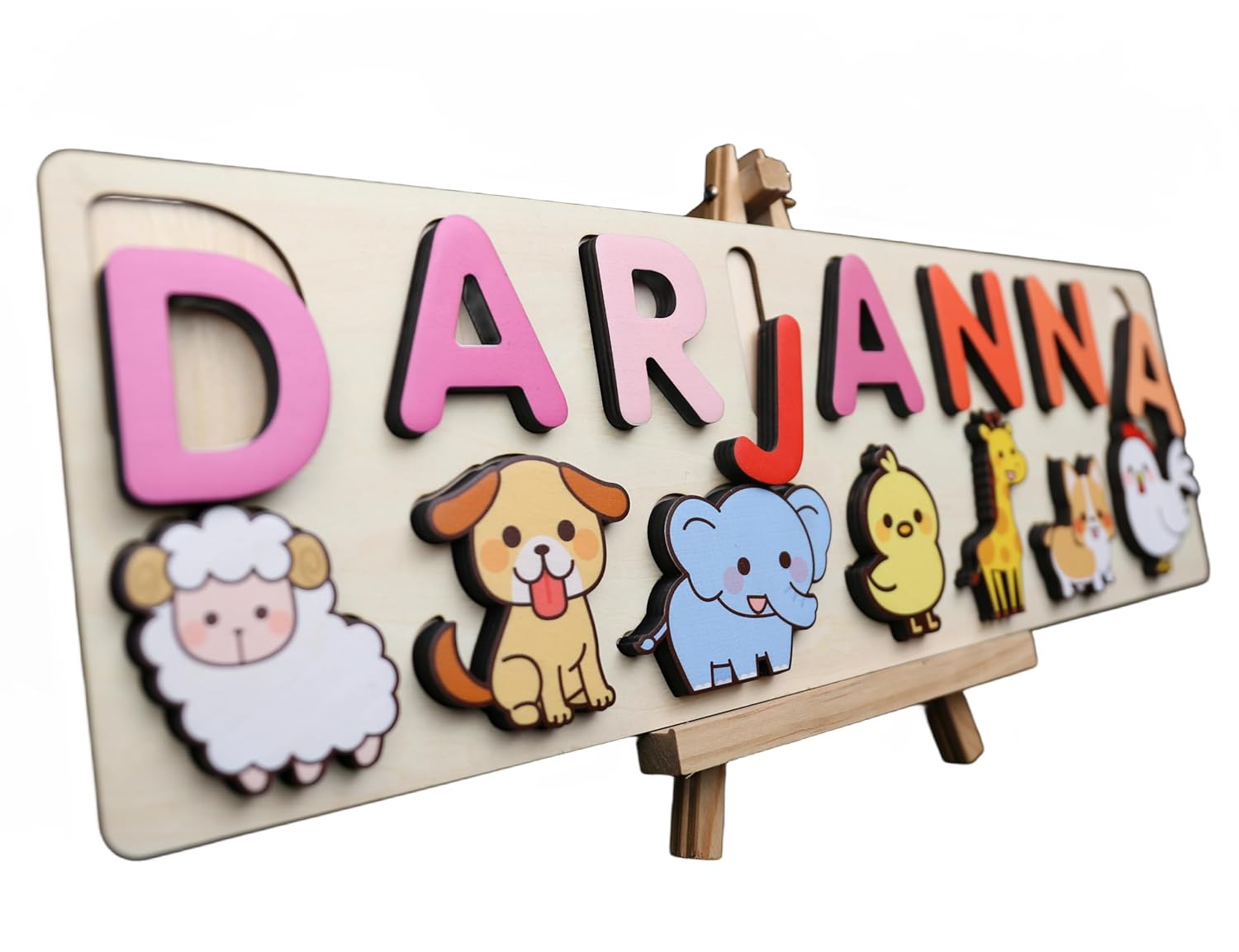 Vnque Wooden Name Puzzle for Kids Customized Baby Gift