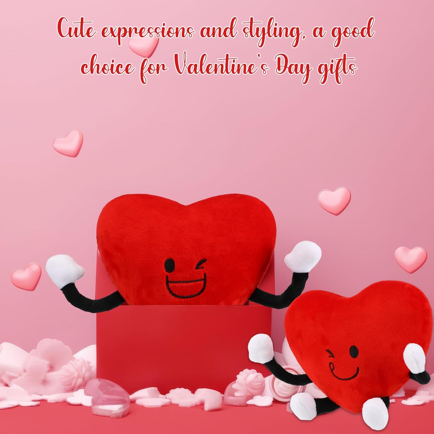 Syhood 4 Pcs Heart Plush Toys for Valentines Day Gifts