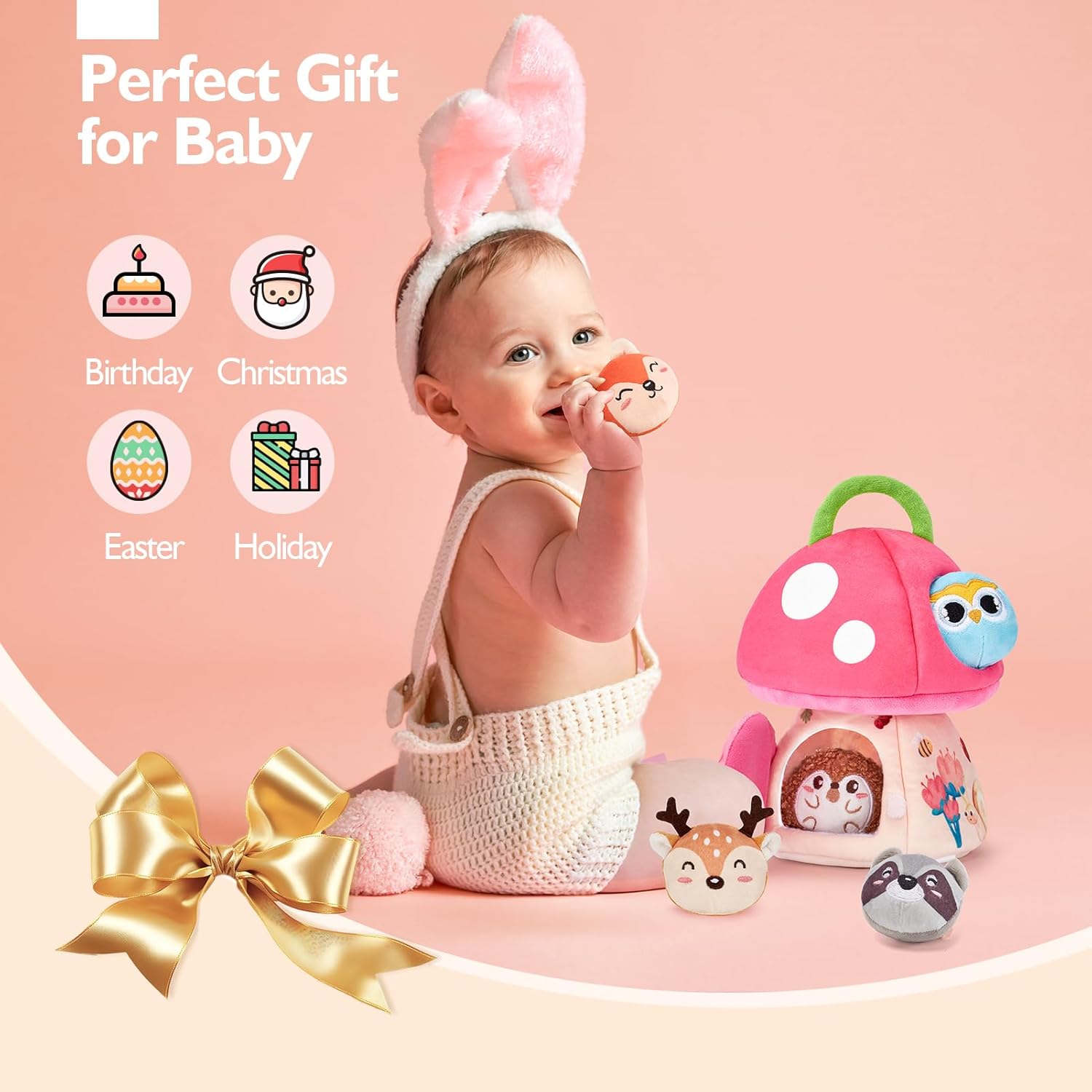 Hahaland Baby Girl 6-12 Months Sensory Toy Set
