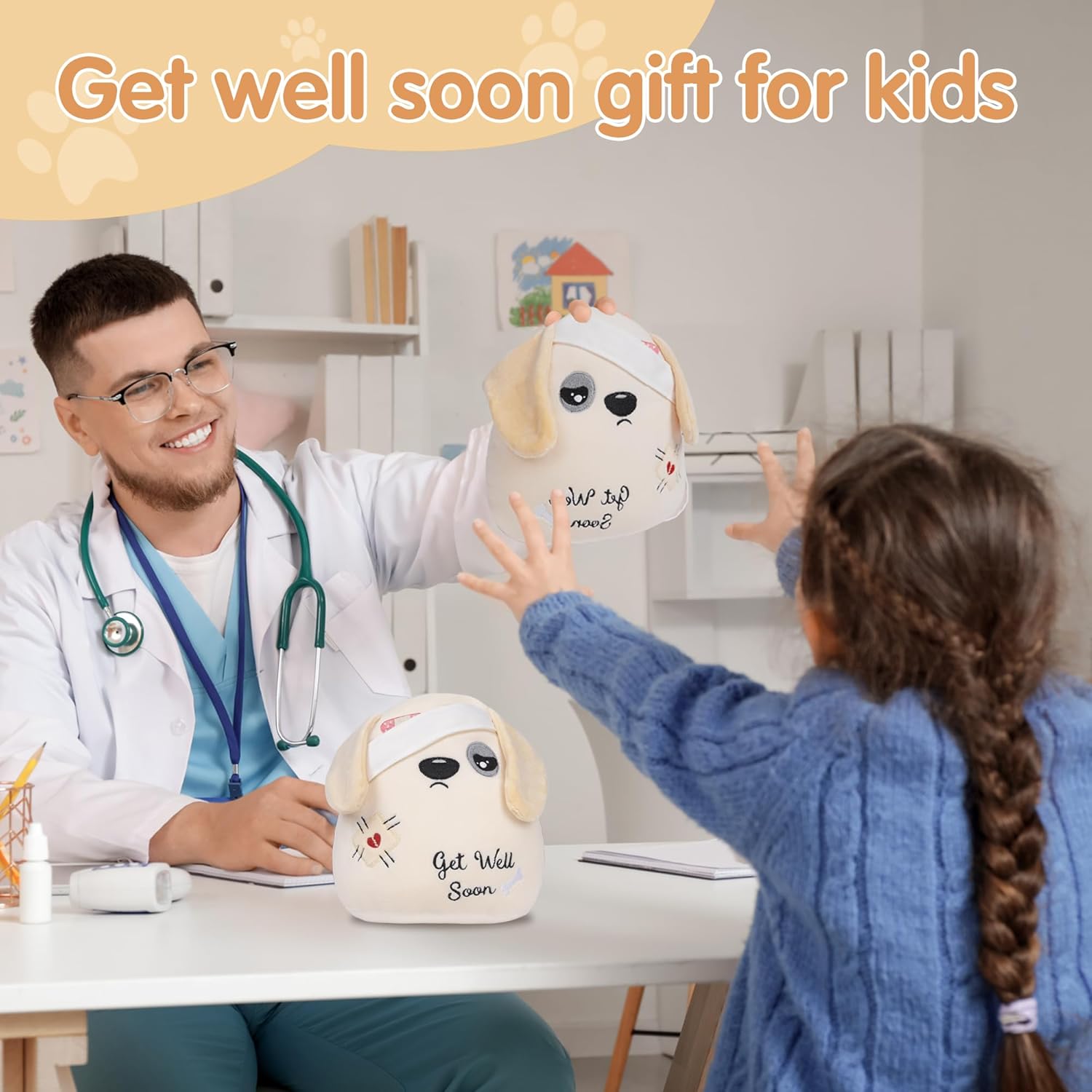 Get Well Soon Plush Dog 9 Inches - Cute Bandage Stuffed Animal