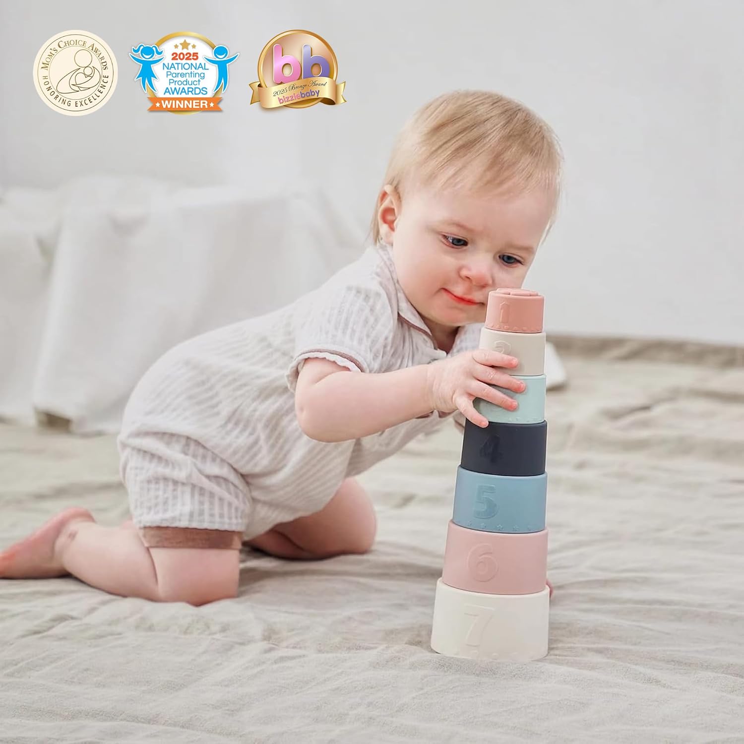 Moonkie Stacking Cups Toy for 6 Months 7 Piece Set 1