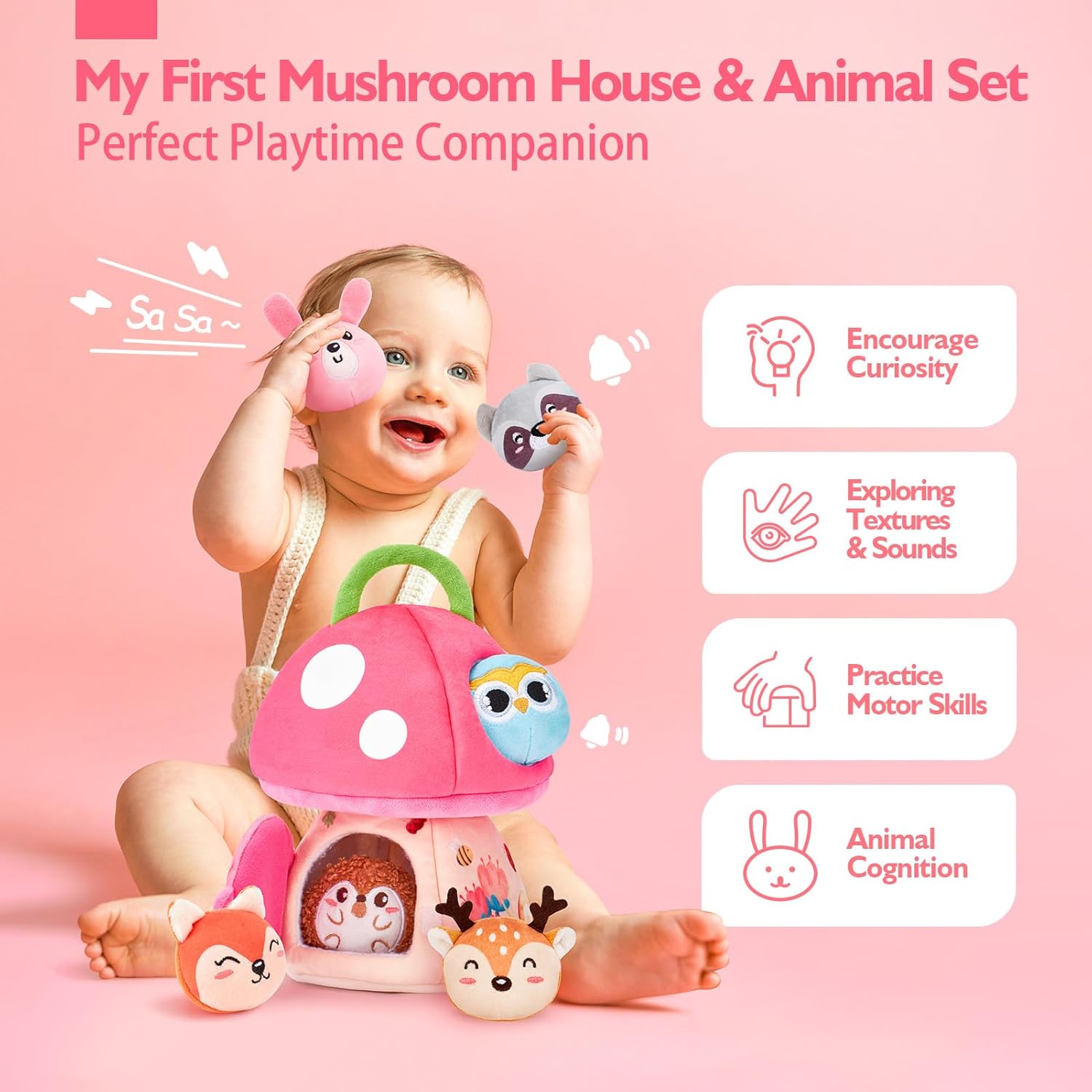 Hahaland Baby Girl 6-12 Months Sensory Toy Set