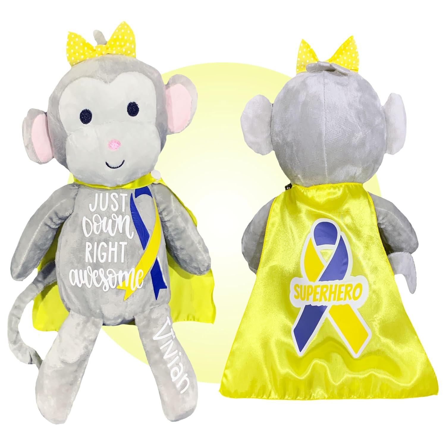 Personalized Stuffed Monkey for Down Syndrome Kids