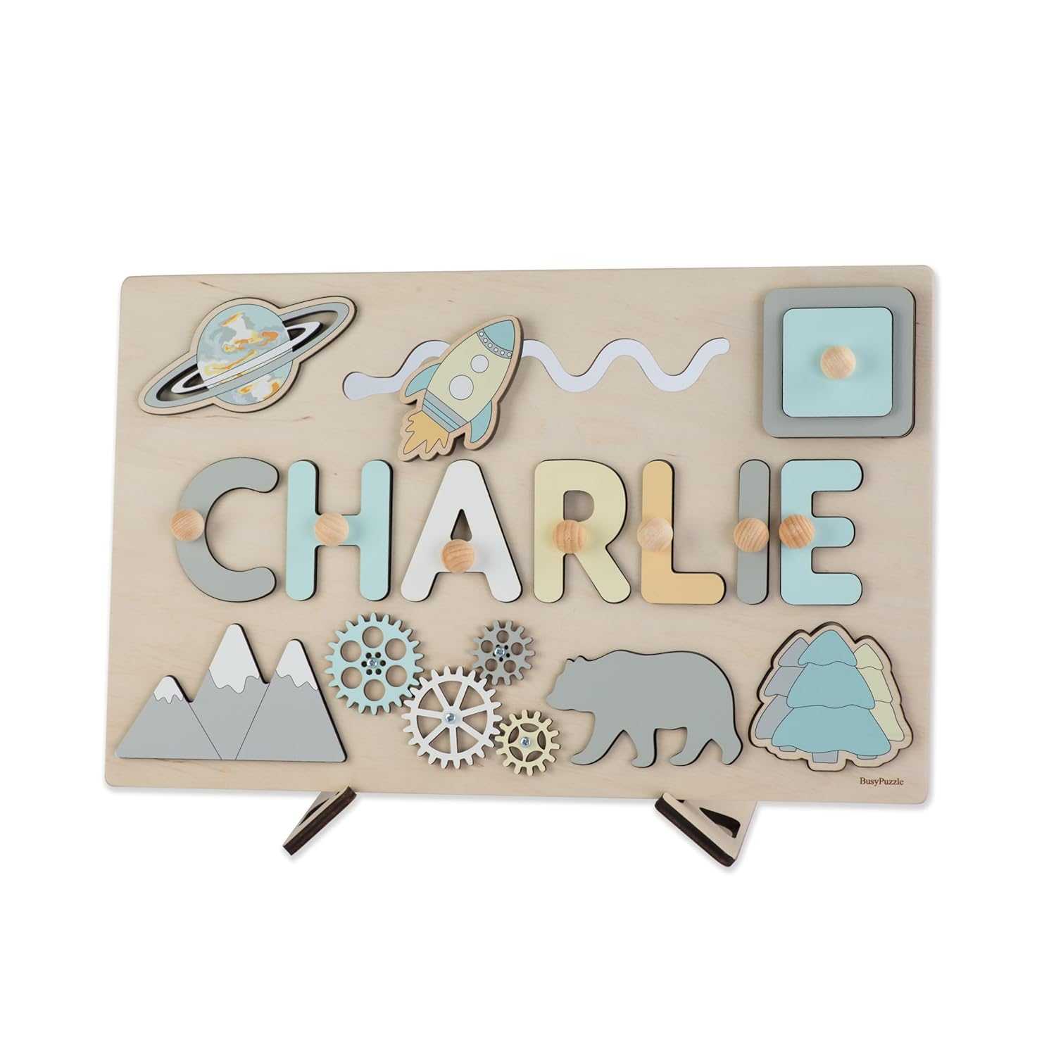 Personalized Name Wooden Puzzle Baby Girl 1st Birthday Gift