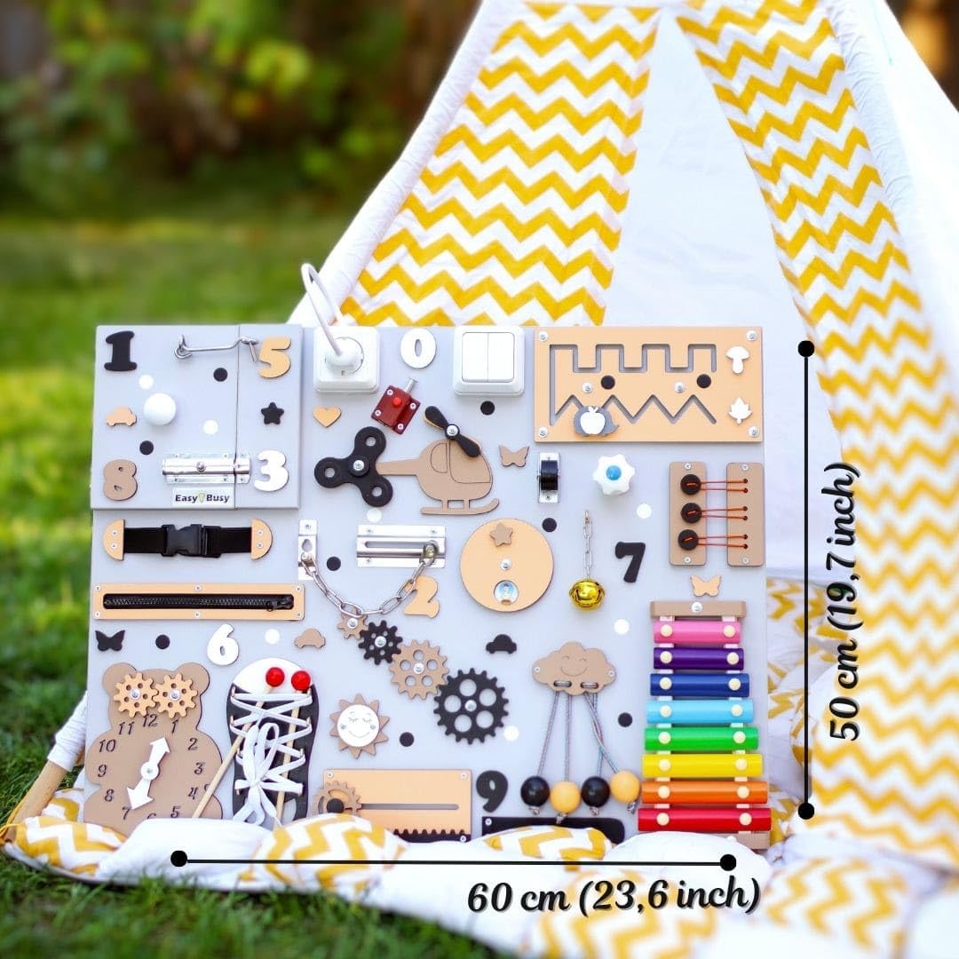 Montessori Busy Board Toy for 1 2 Year Old Toddler