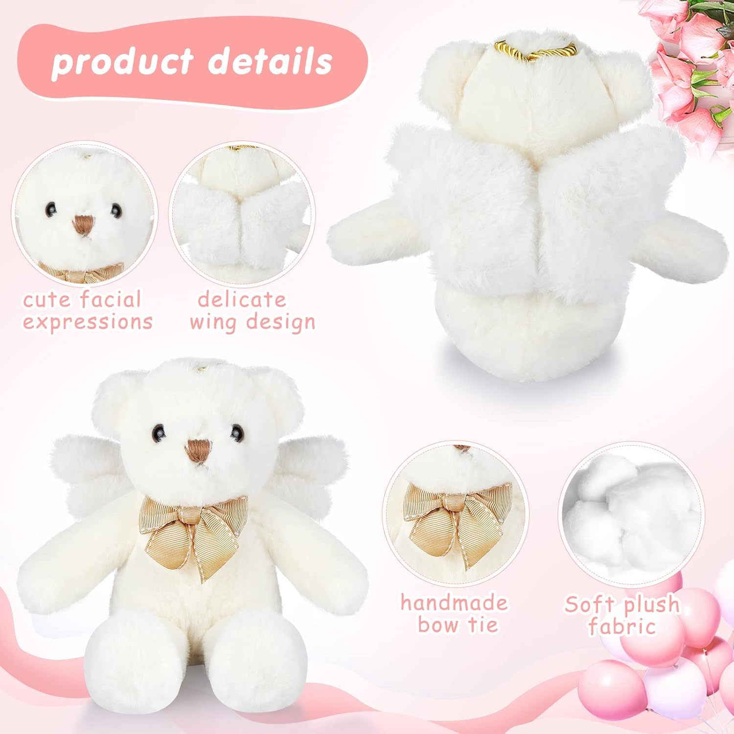 HyDren Angel Bear Plush Toy with Wings
