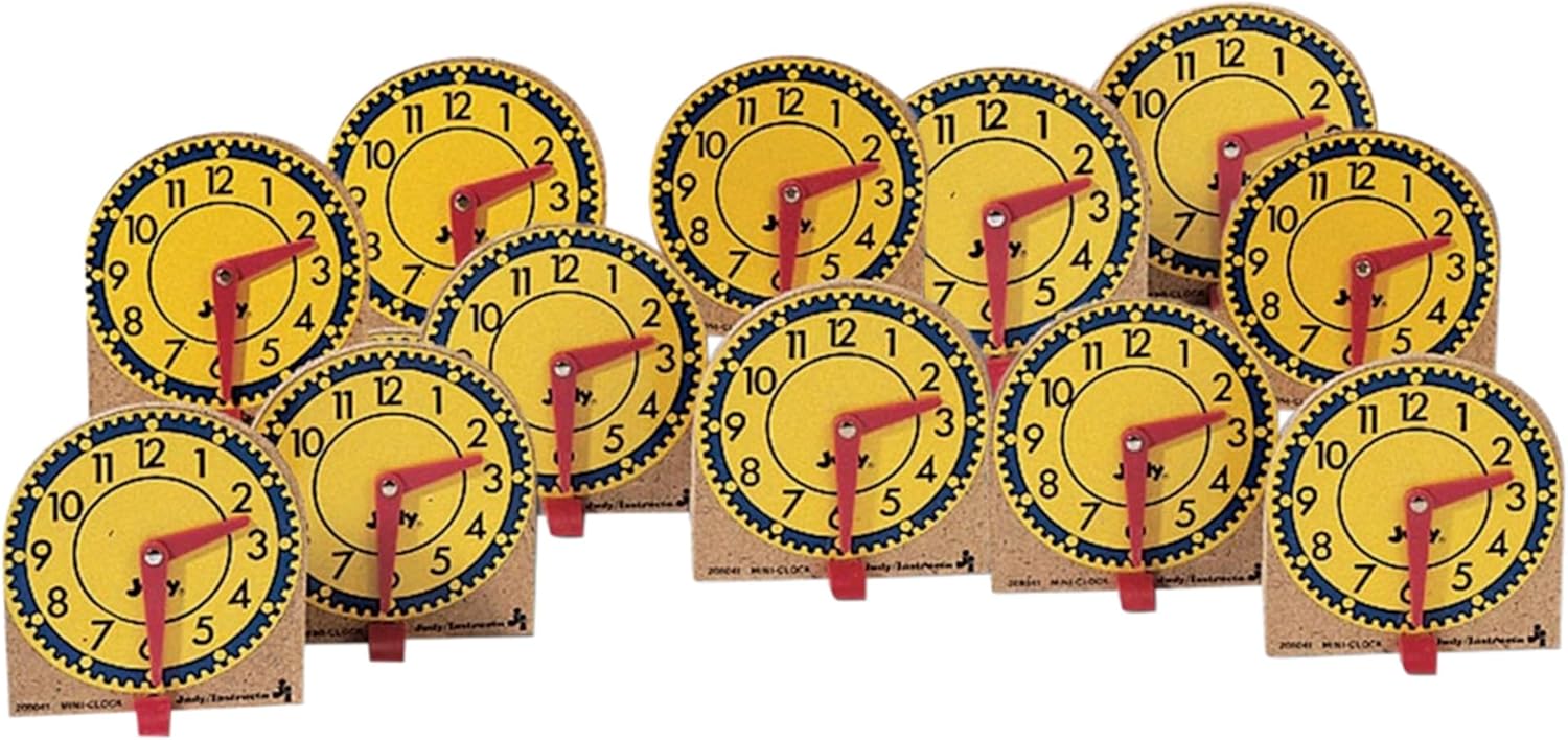 Judy Instructo Mini-Clocks Set of 12 4 18 x 4 Inches