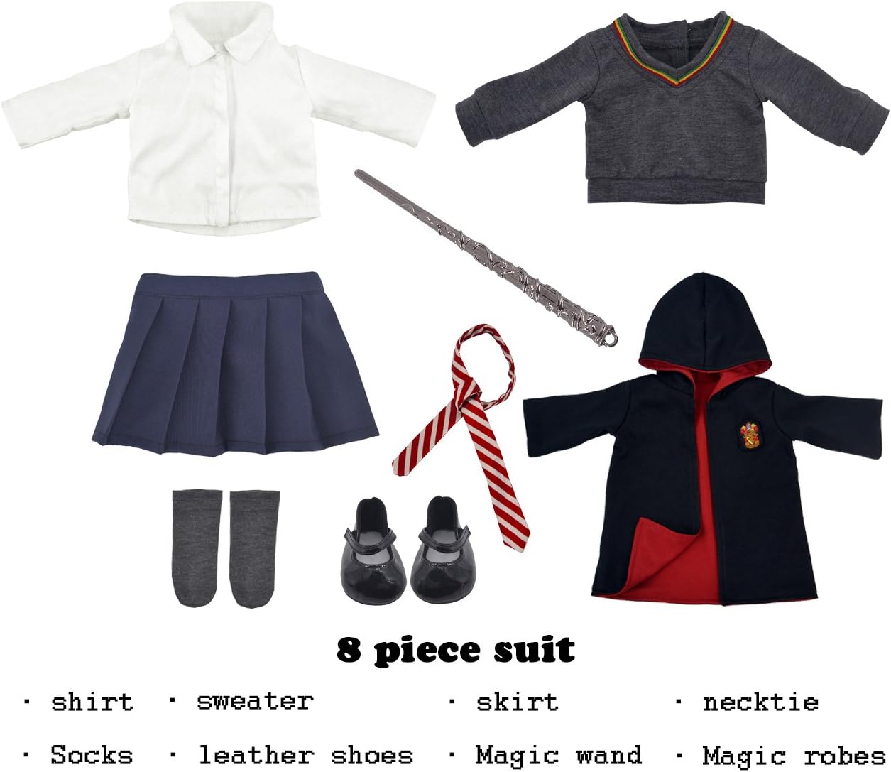18 Inch School Uniform Costume Set for Girls No Doll
