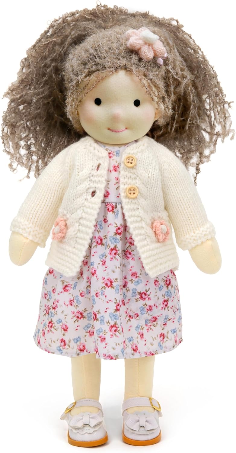 Handmade Waldorf Rag Doll - 12 Soft Plush Amber