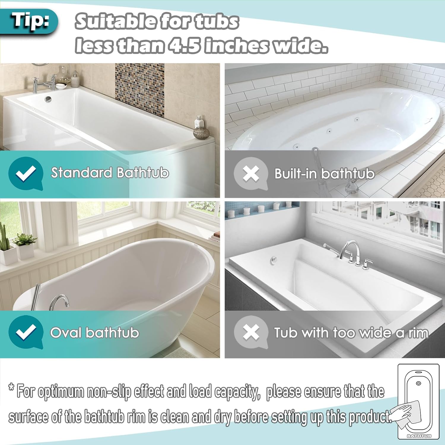 Austion Saddle Shape 2 Compartment Bath Toy Organizer