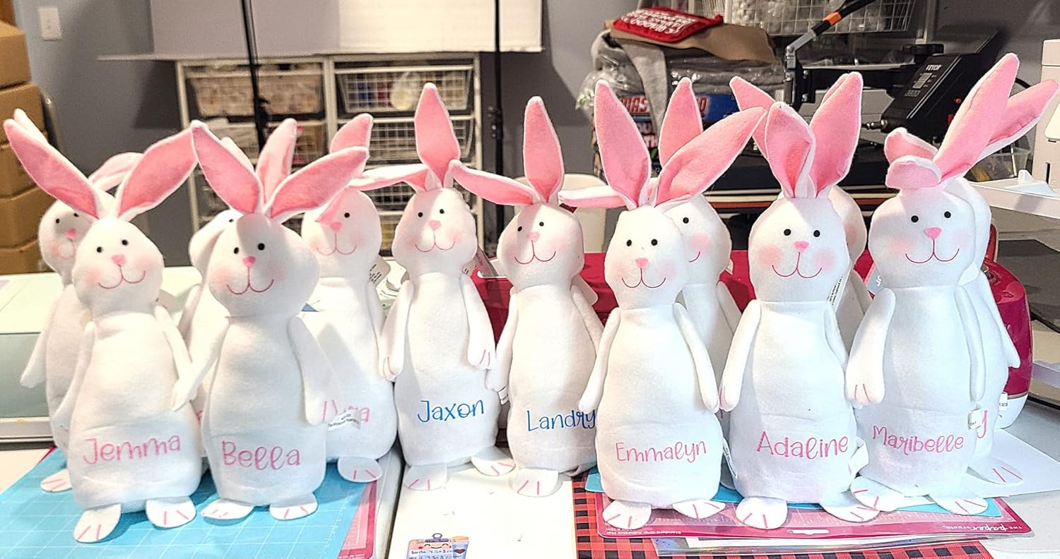 Personalized Easter Bunny Gift - 14 Inch White Stuffed Decor