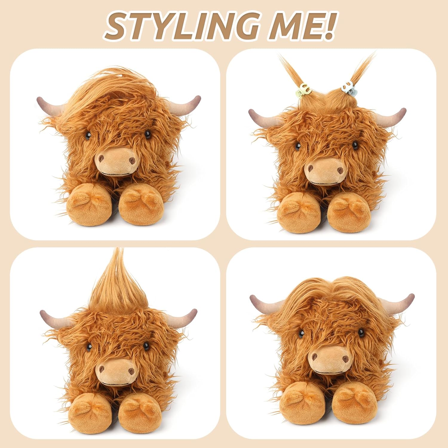 Cuckool Highland Cow Stuffed Animal Heating Pad