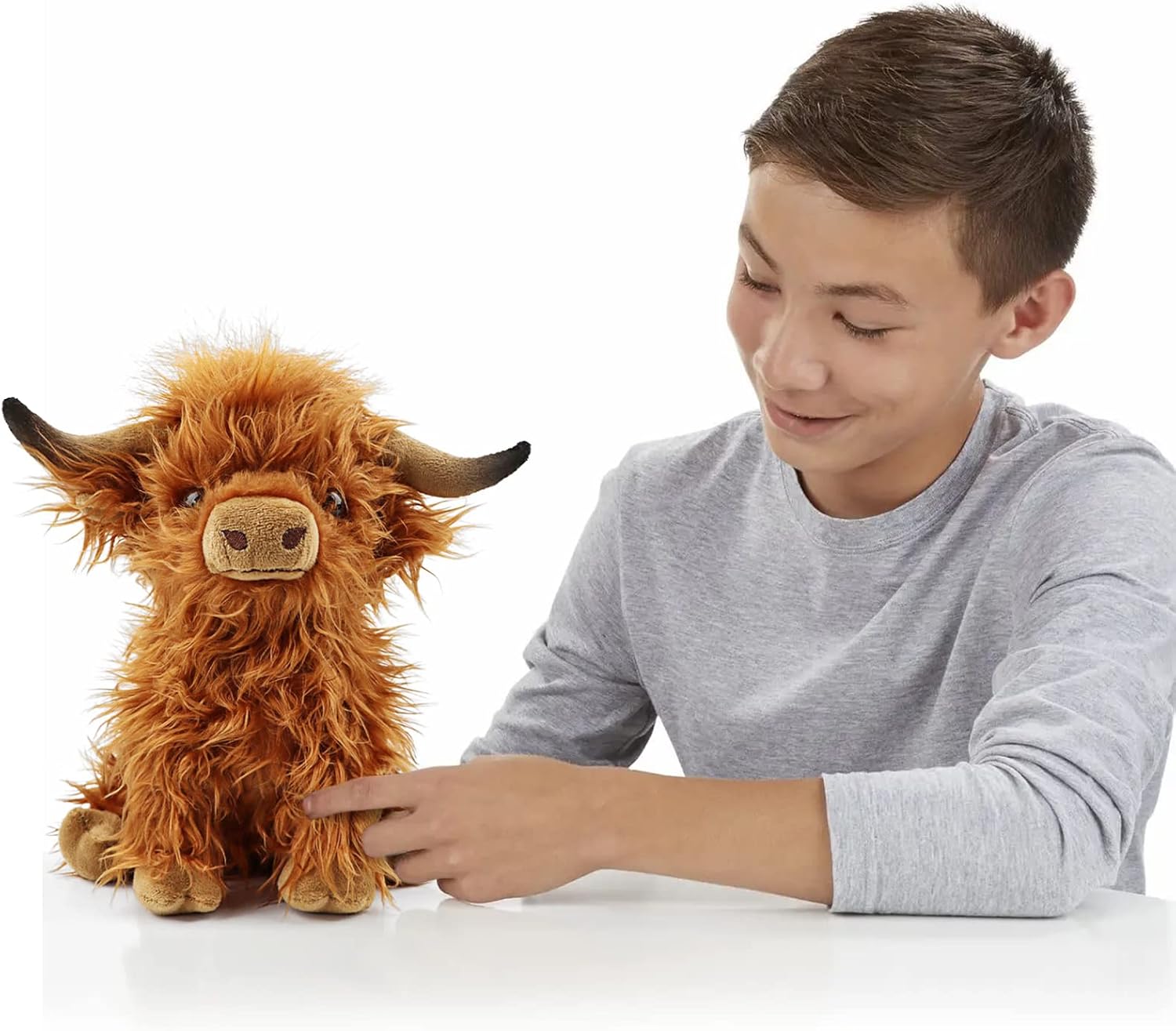Gluutoyashop Scottish Highland Cow Plush Toy Brown 11 in