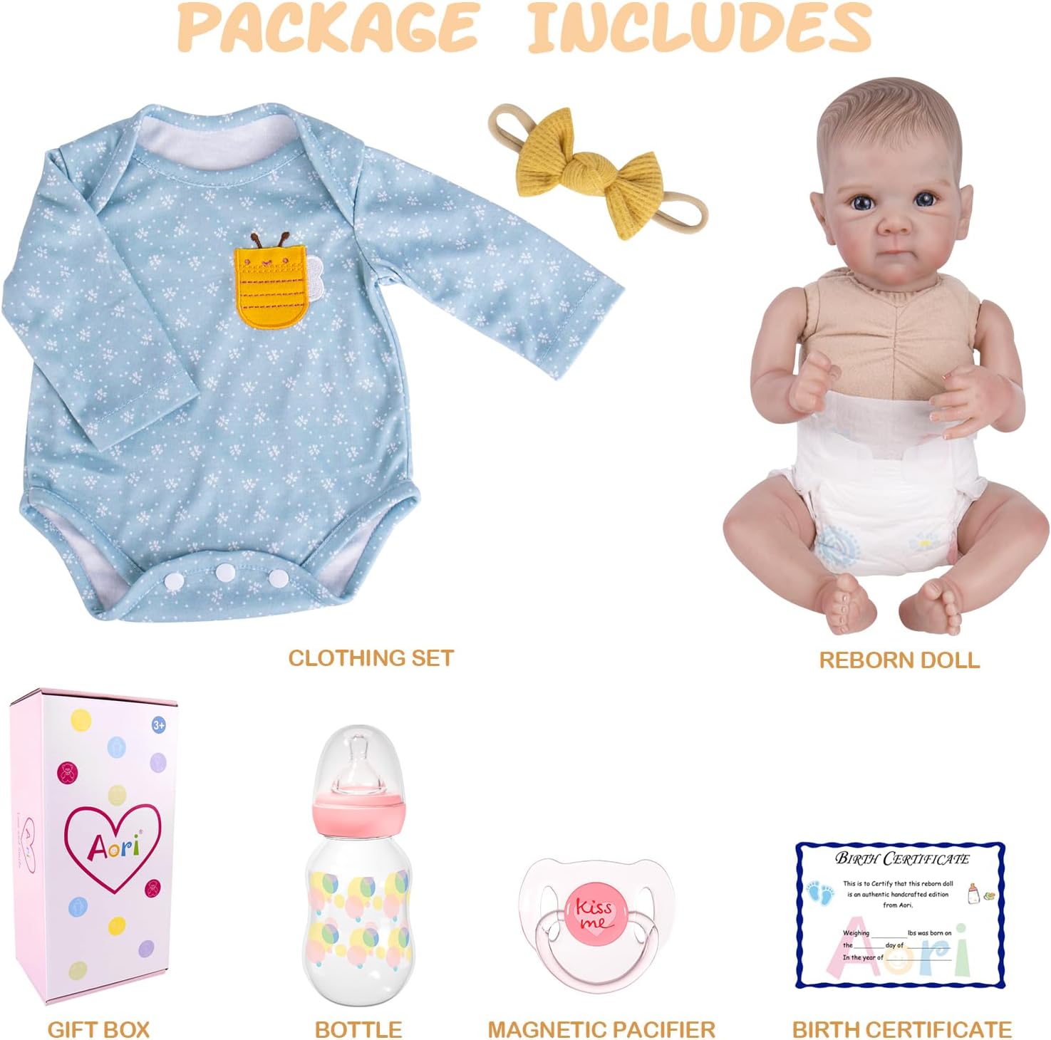 Aori Reborn Baby Doll Girl 20 Inch Realistic Handmade