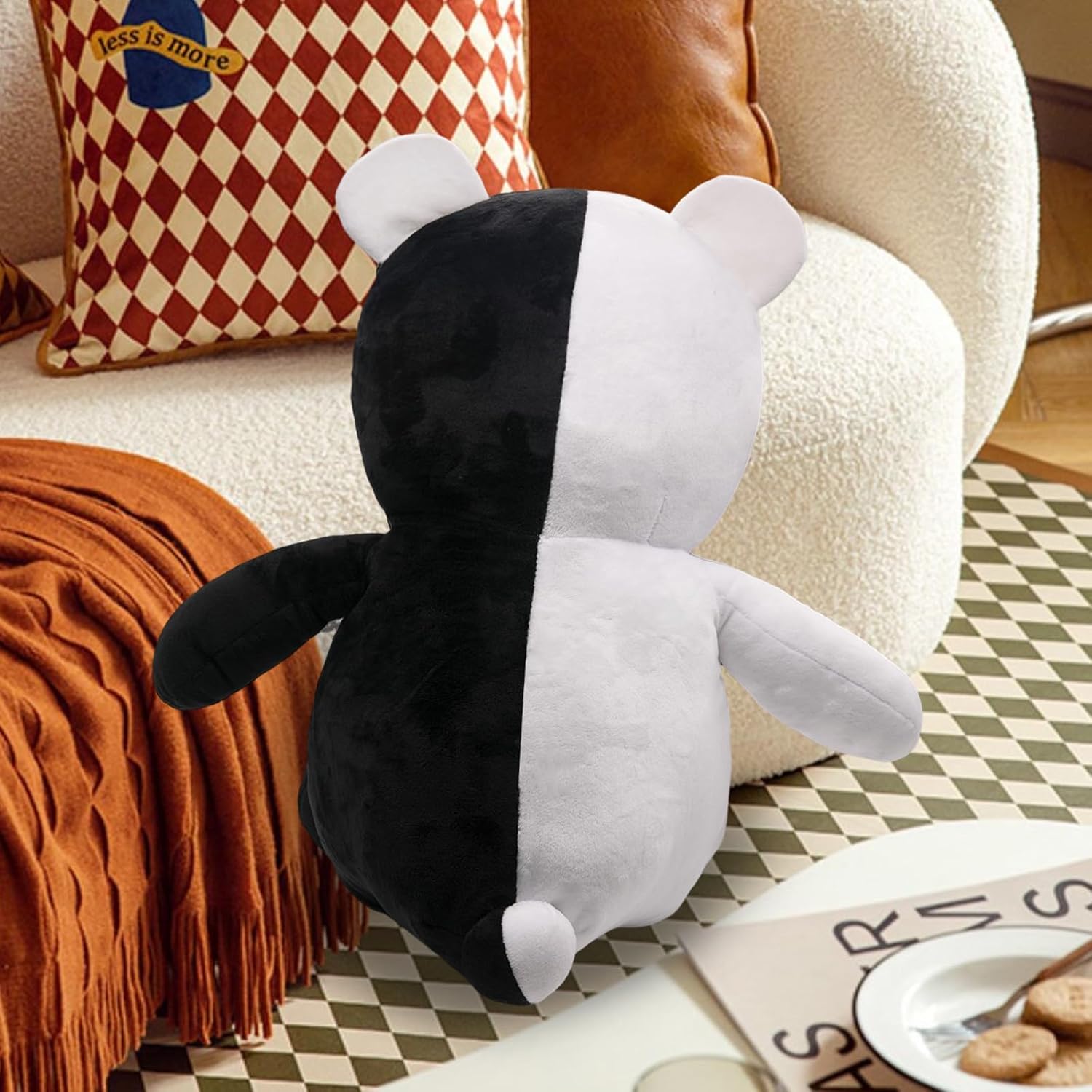 50cm Black White Bear Anime Plush Toy