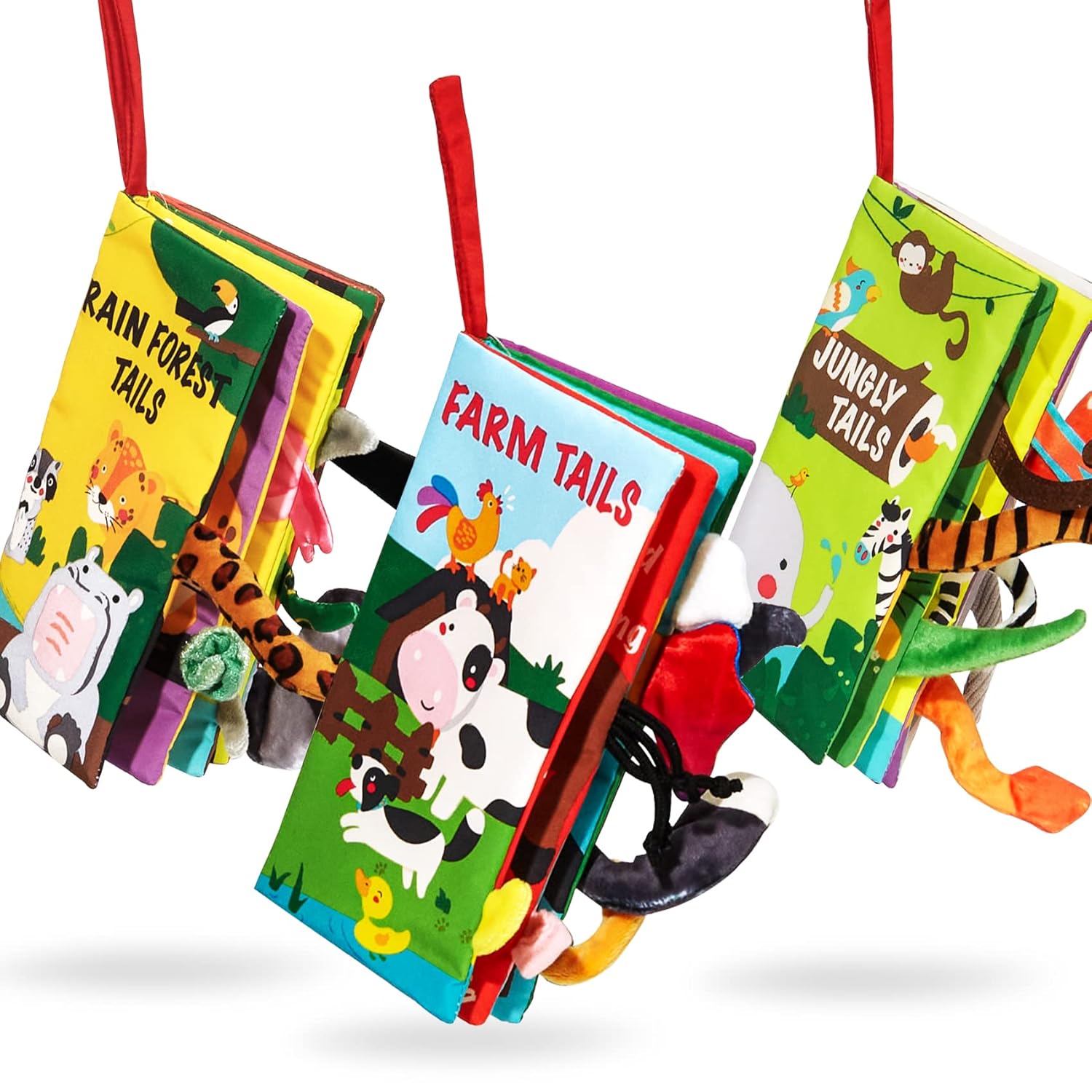 beiens 3PCS Touch and Feel Soft Baby Books for 0-12 Months