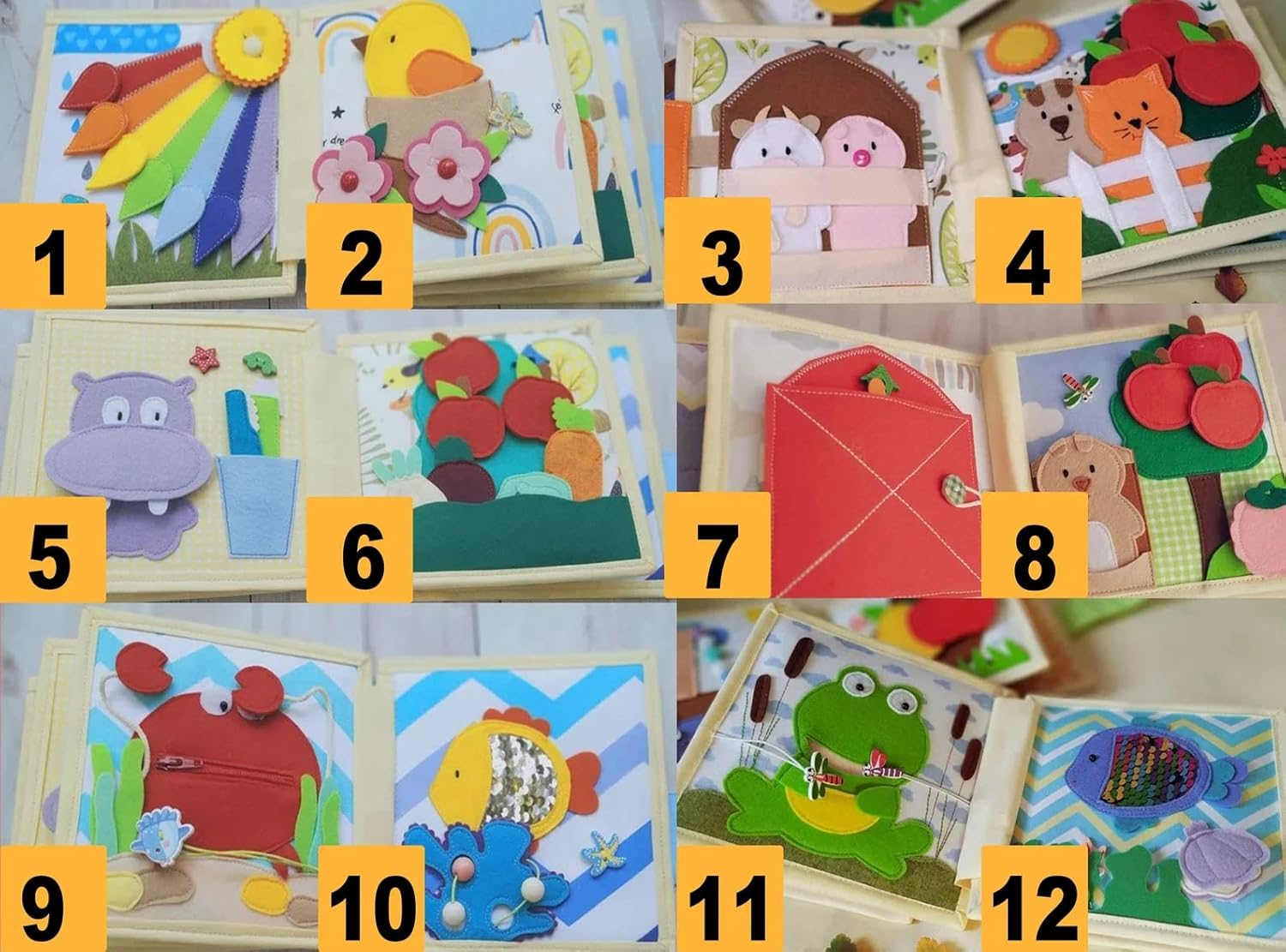 Fox Quiet Baby Book with Felt Animals Finger Puppets