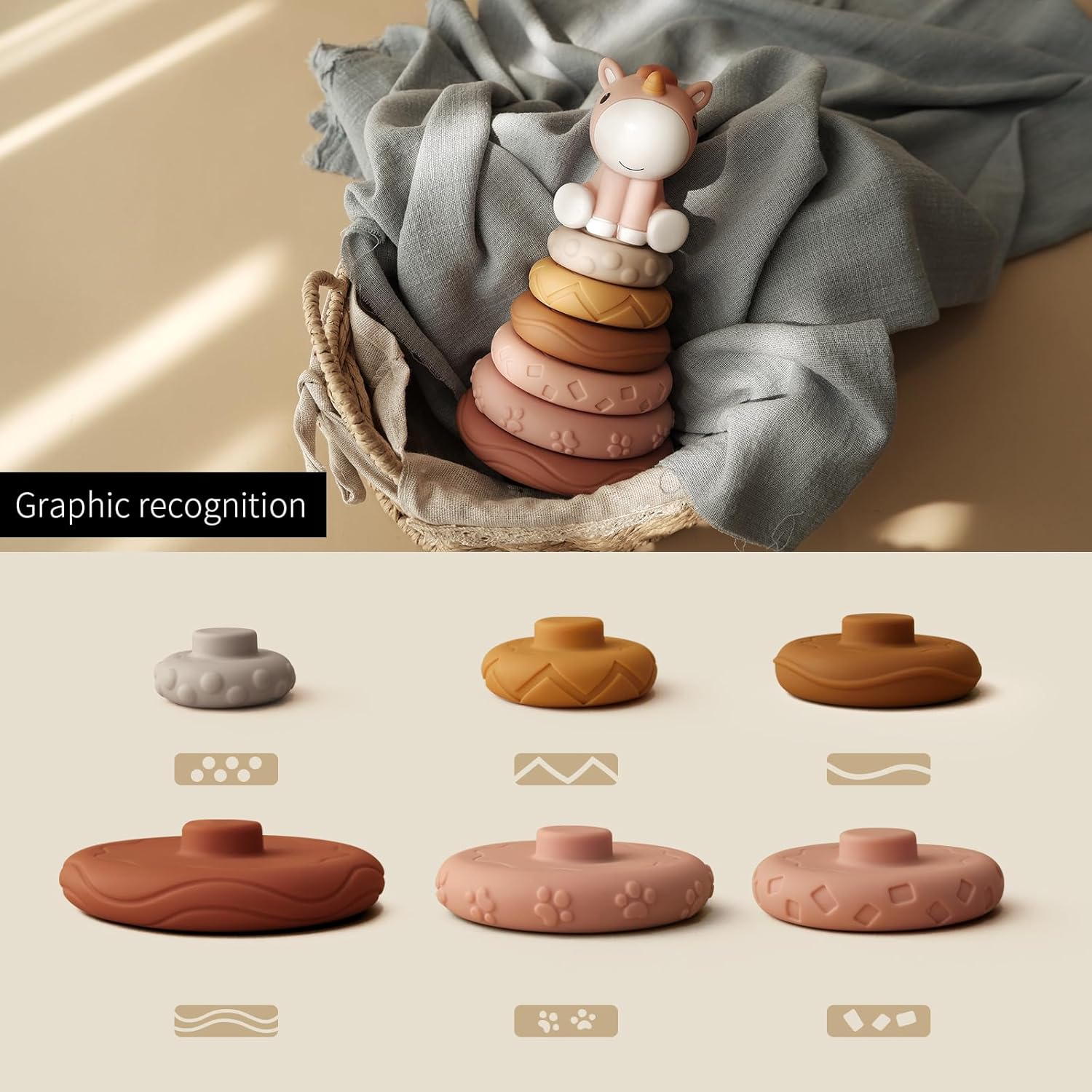 Nueplay 7 Pcs Stacking Nesting Baby Toy Set