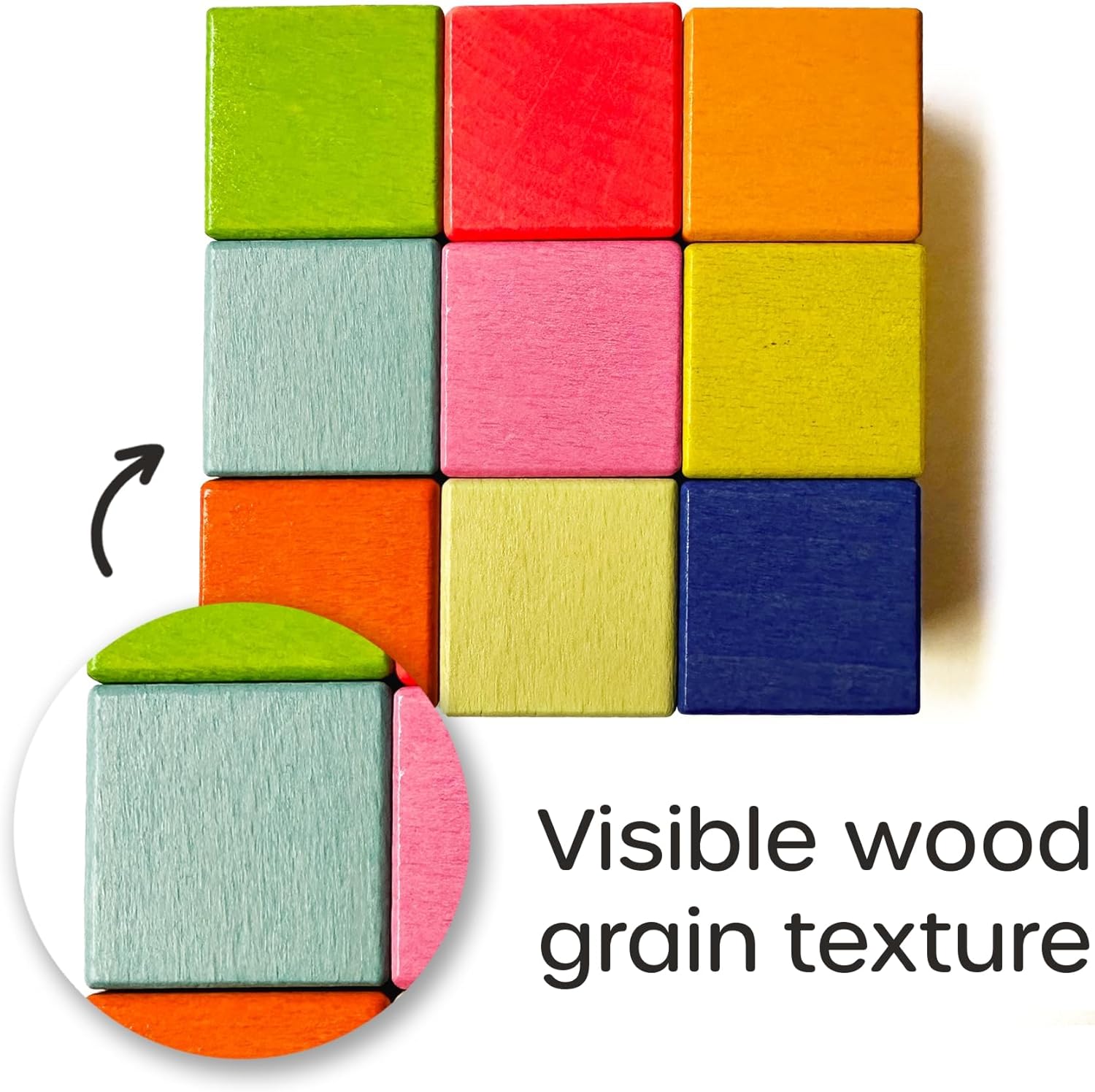 Quiggly Montessori Rainbow Building Blocks 68-Piece Set