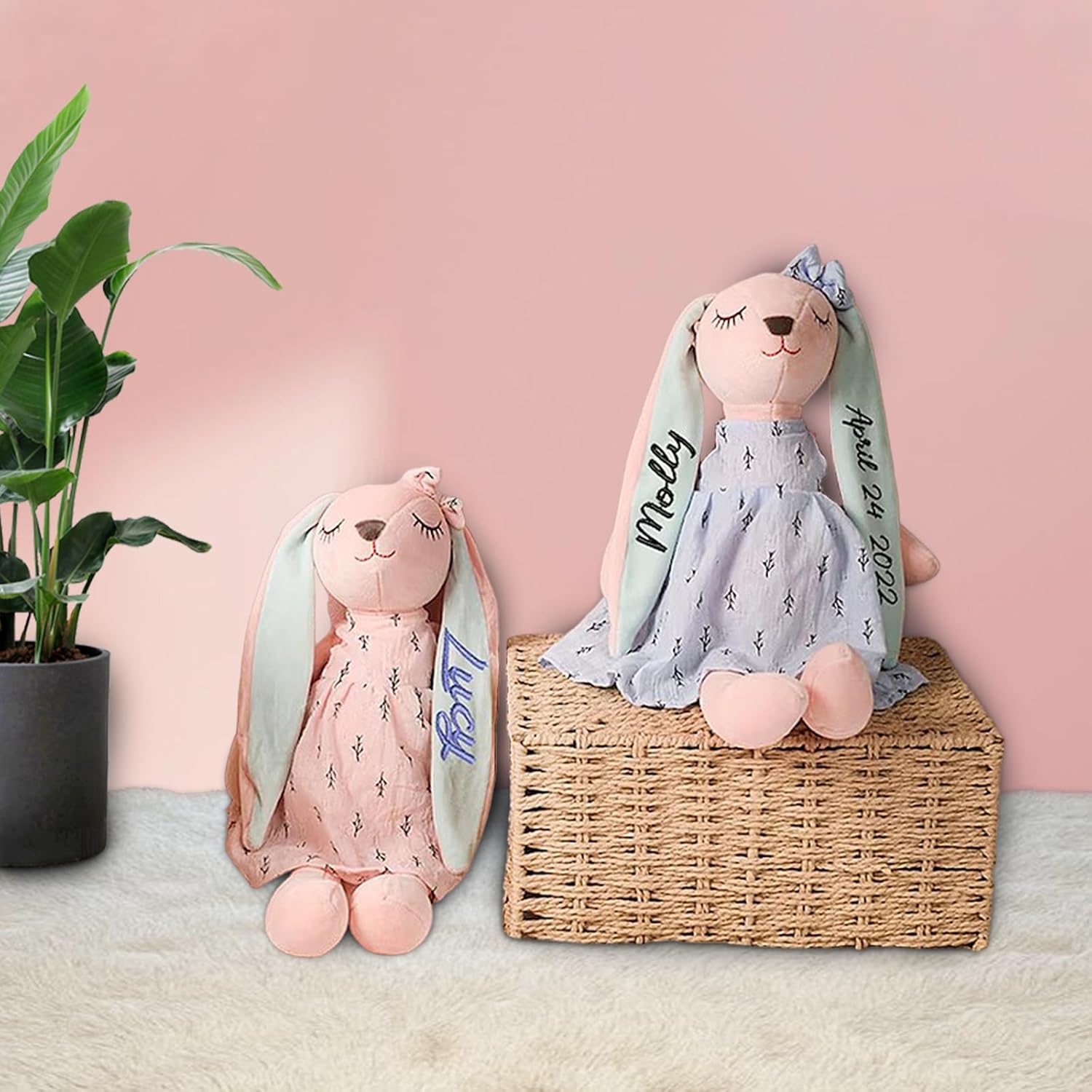 Personalized Easter Bunny with Name Handmade Custom Plush Toy