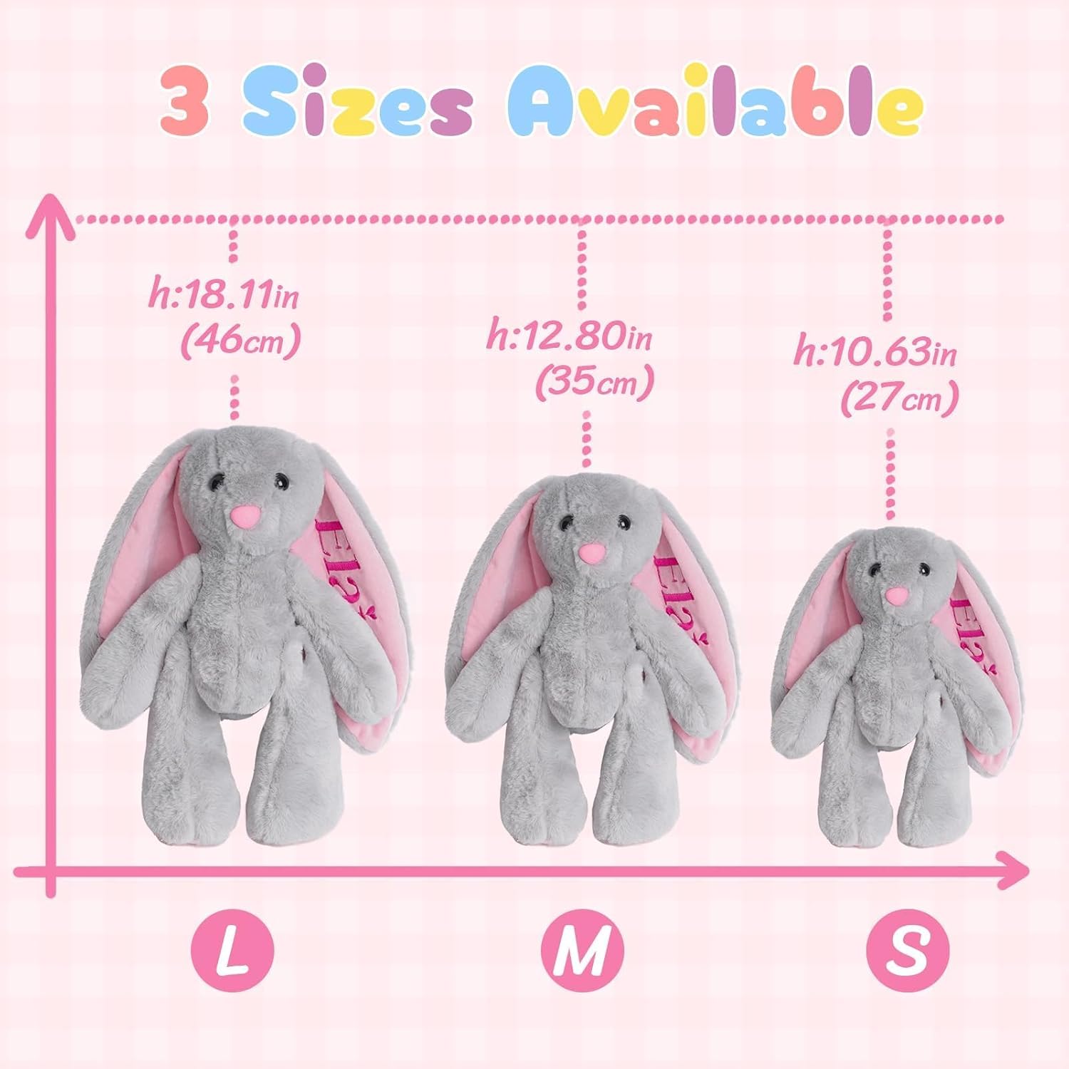 Custom Plush Bunny Toy with Childs Name Brown 1
