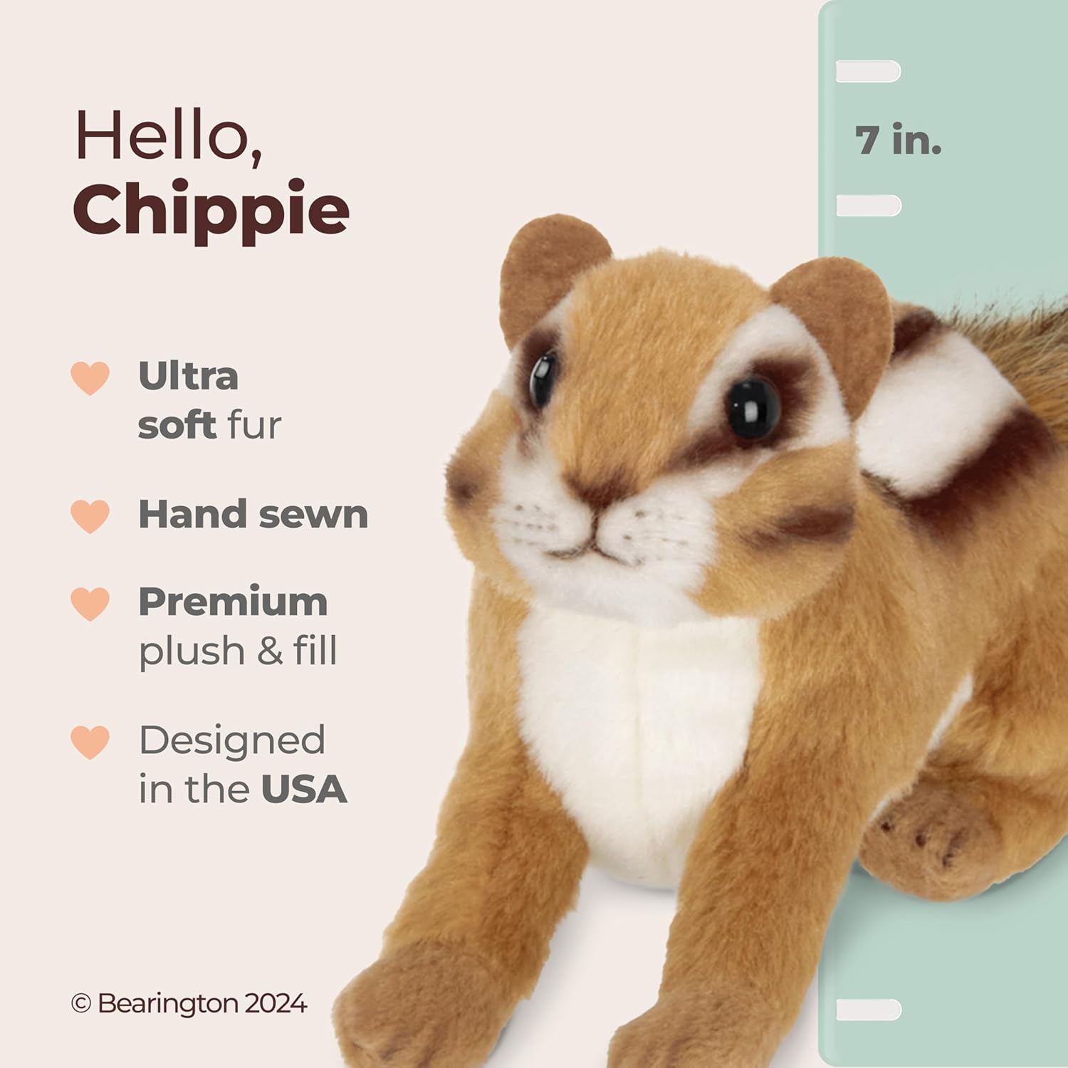 Bearington Collection Chippie Plush Chipmunk Stuffed Animal