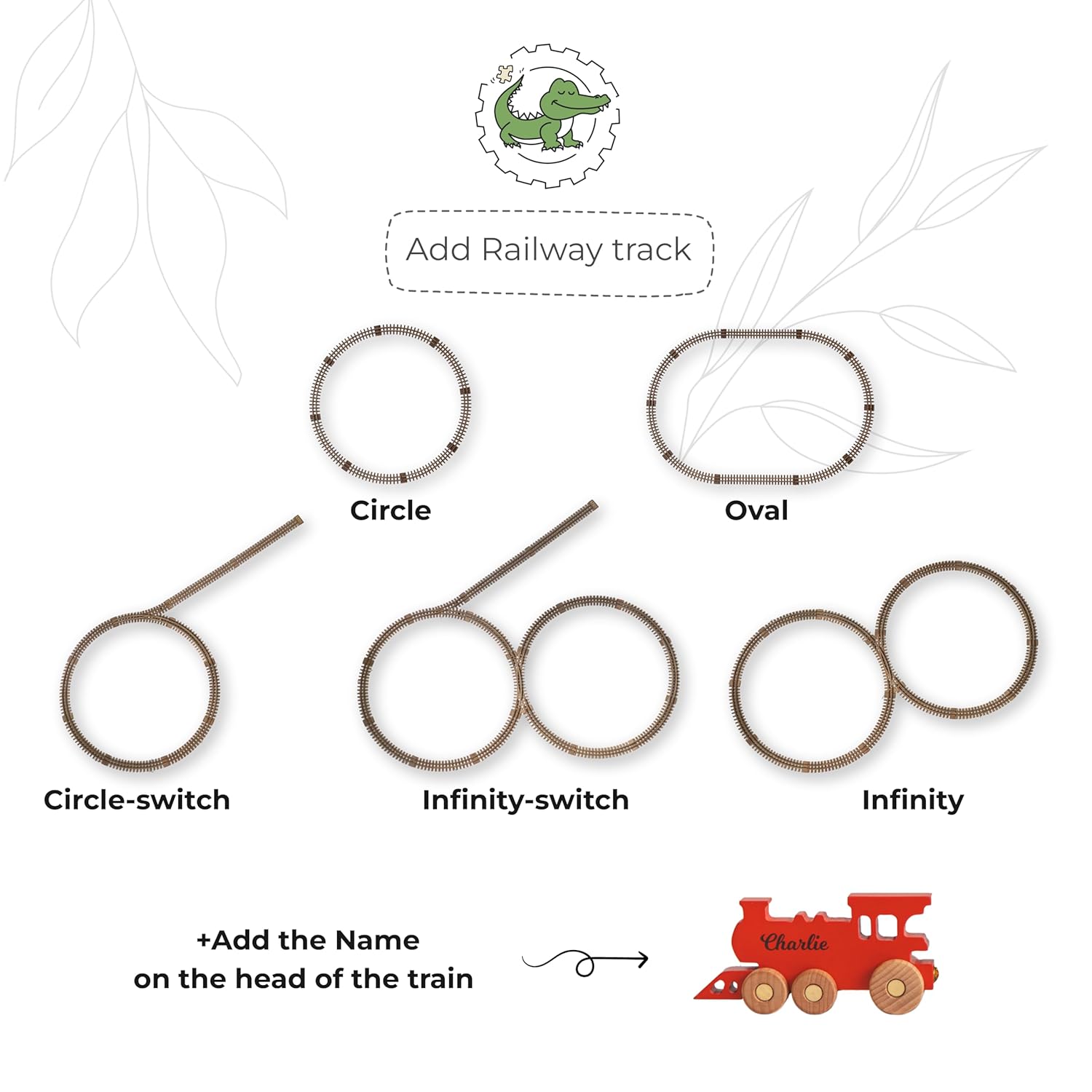 Personalized Freight Train with Name and Animal Wagon Set