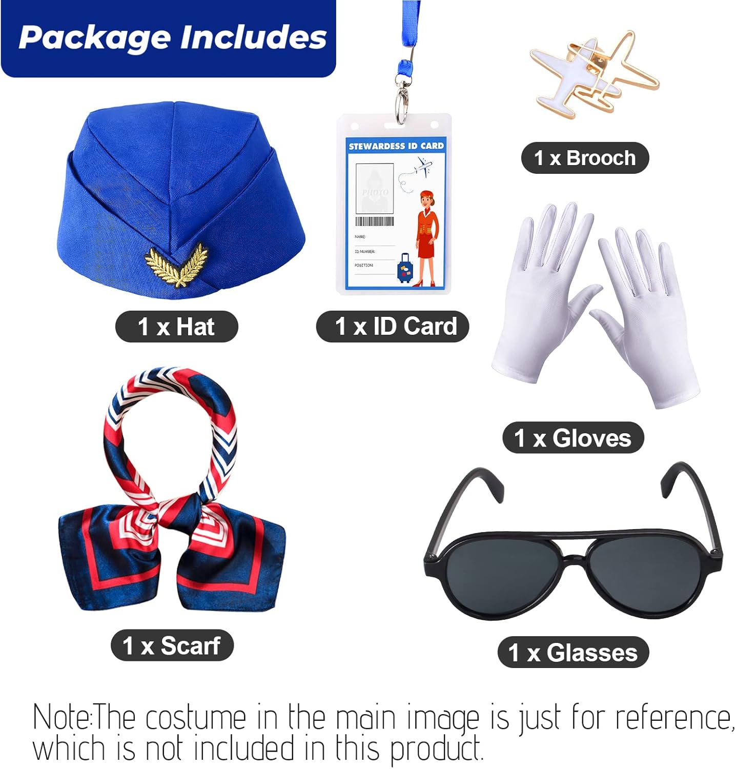 Keymall Kids Flight Attendant Costume Set for Girls