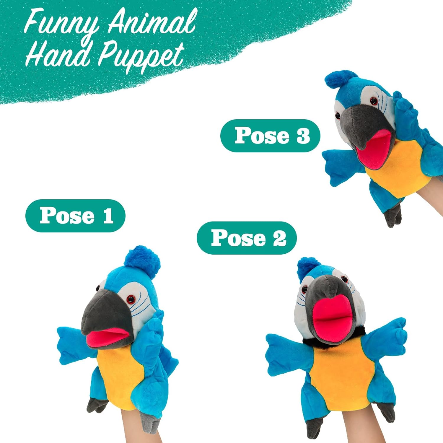 Tiny Heart Parrot Hand Puppet 984inch-1181inch Cuddly Plush Toy