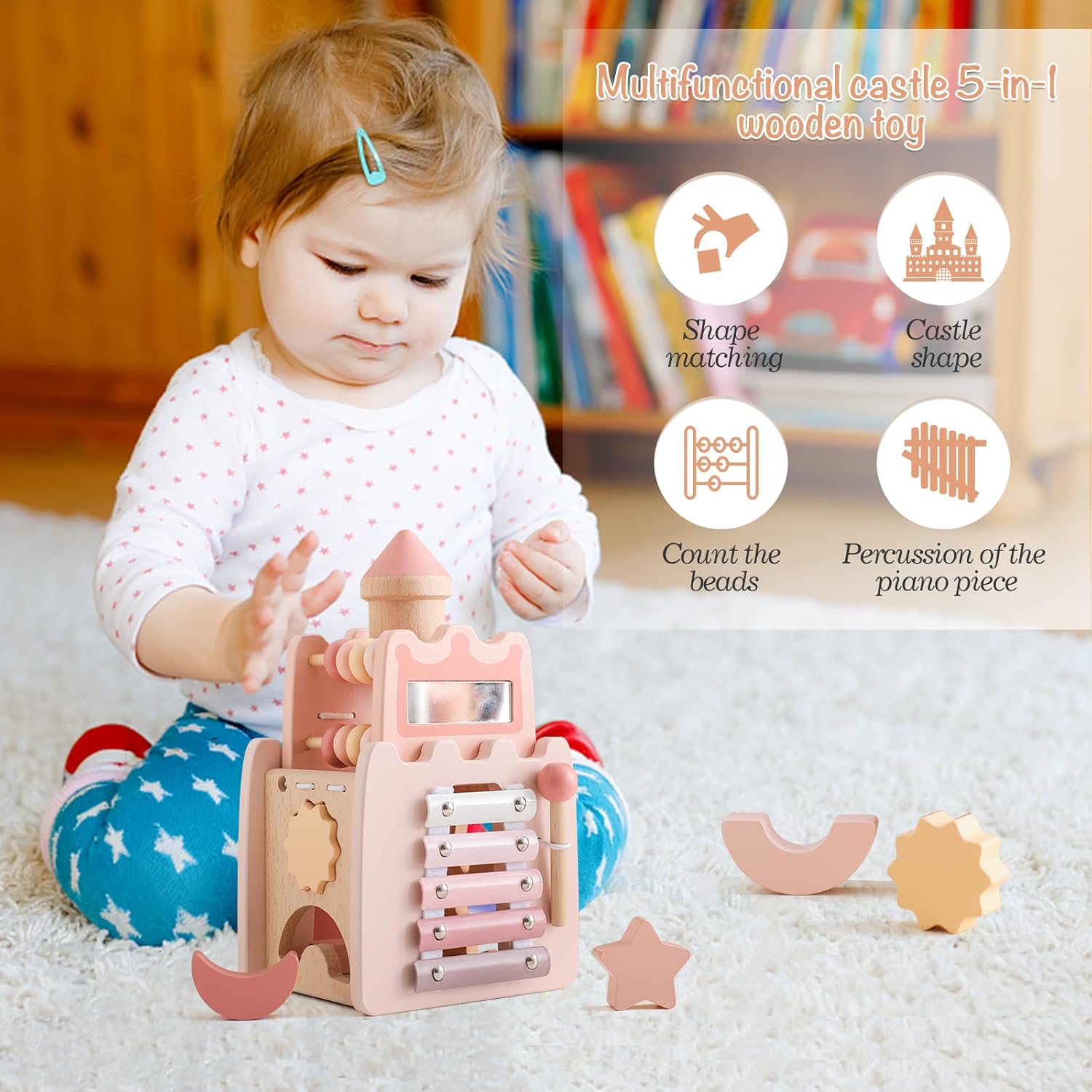 YOUUYS Castle Activity Cube for Kids 3 Years