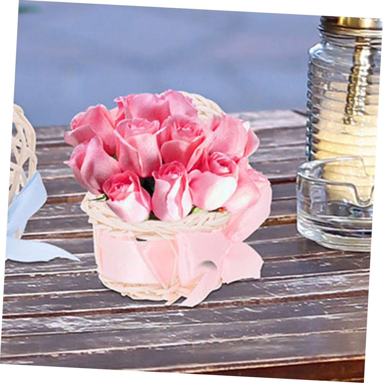 HANABASS Mini Woven Flower Baskets 6pcs Decorative