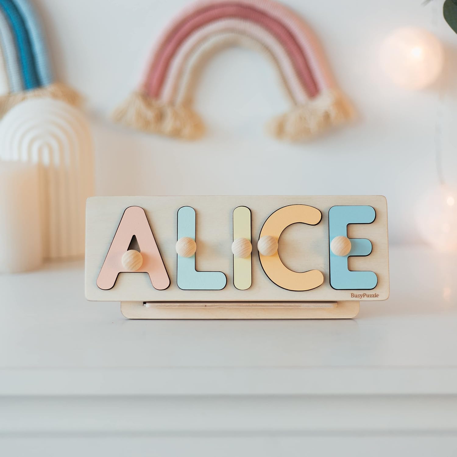 Personalized Wooden Name Puzzle for Baby Girl 1
