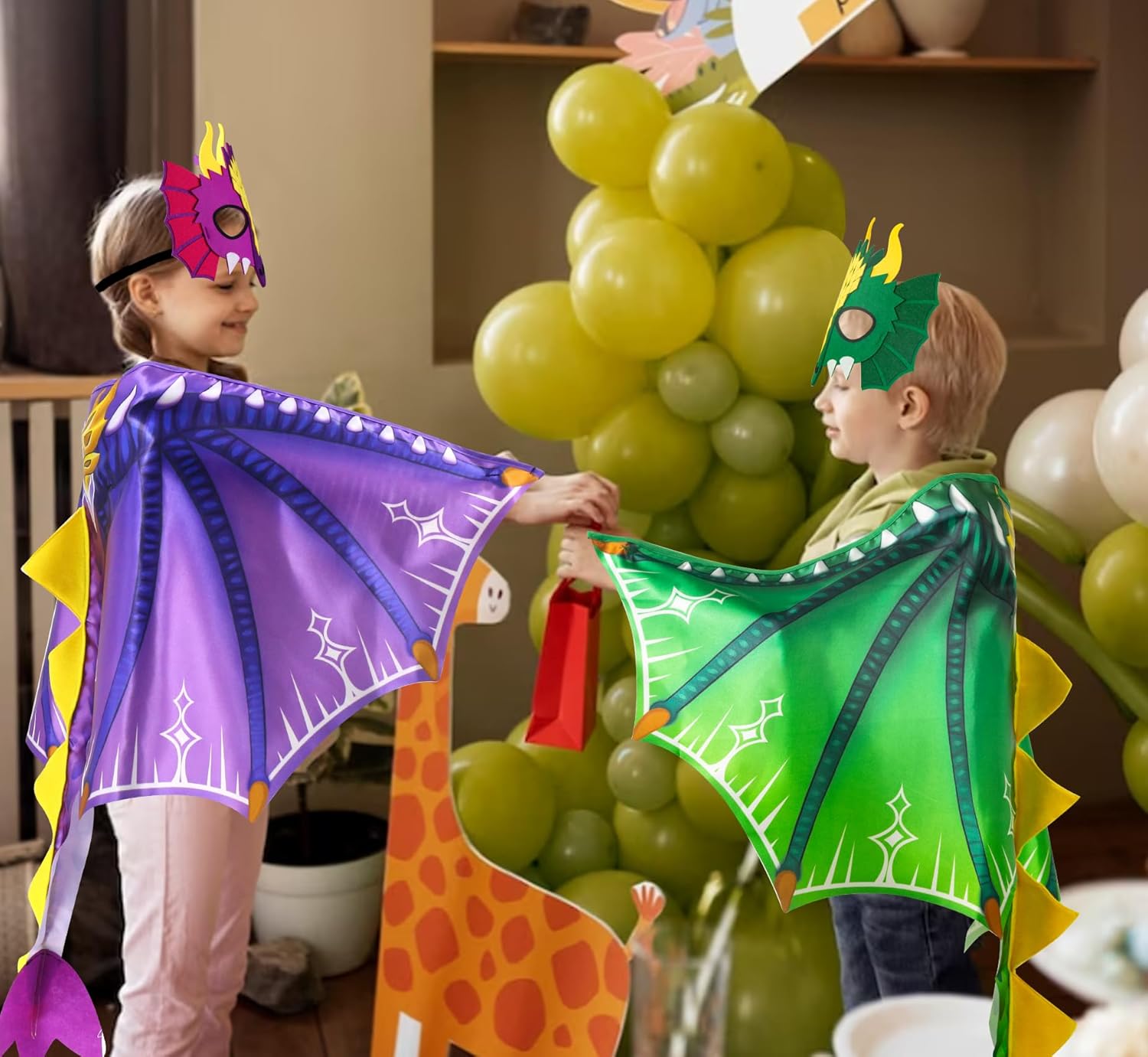 DQZ Dinosaur Wings Costume for Kids 4Yrs Birthday Party