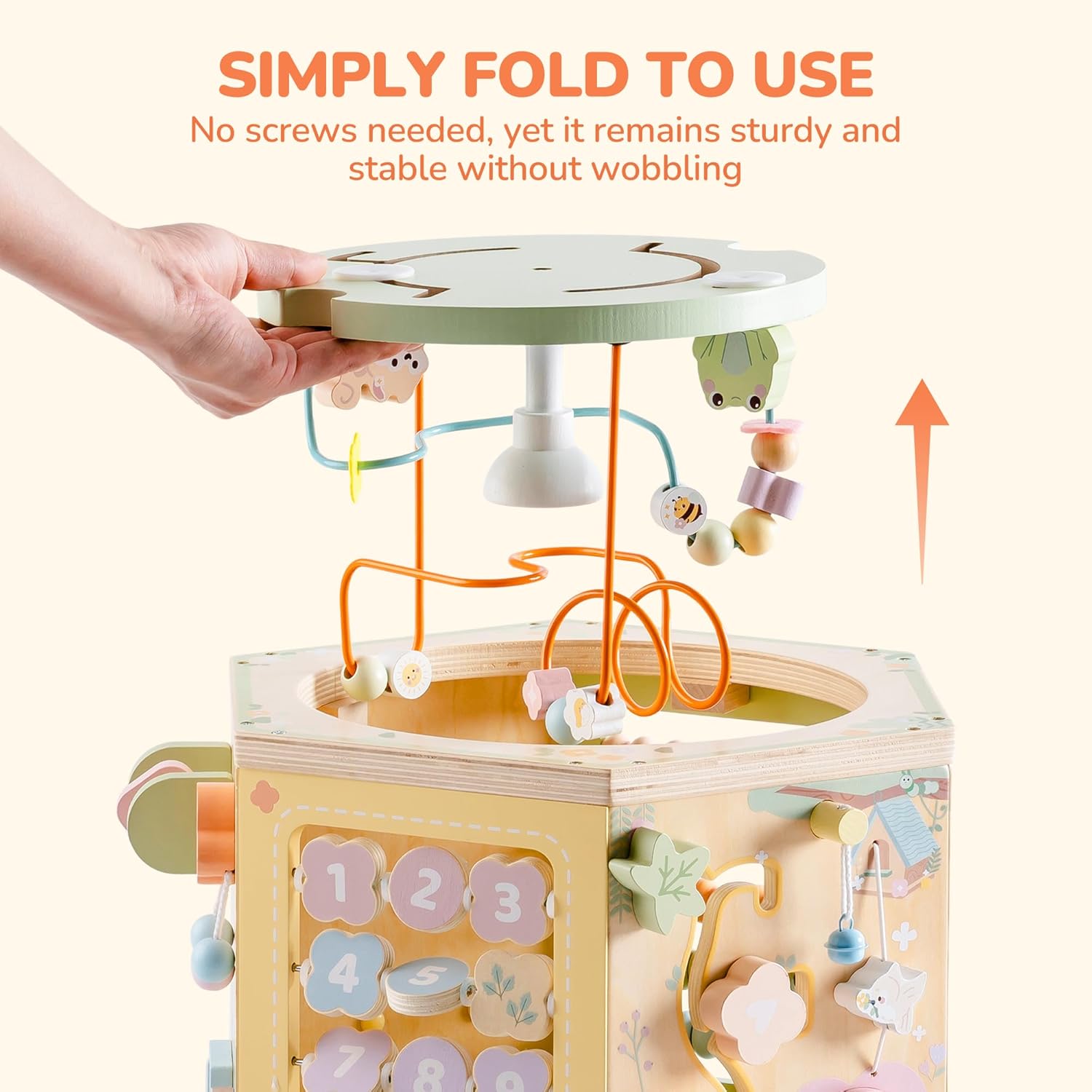 ROBUD Wooden Activity Cube 13-in-1 Montessori Toy for Toddlers