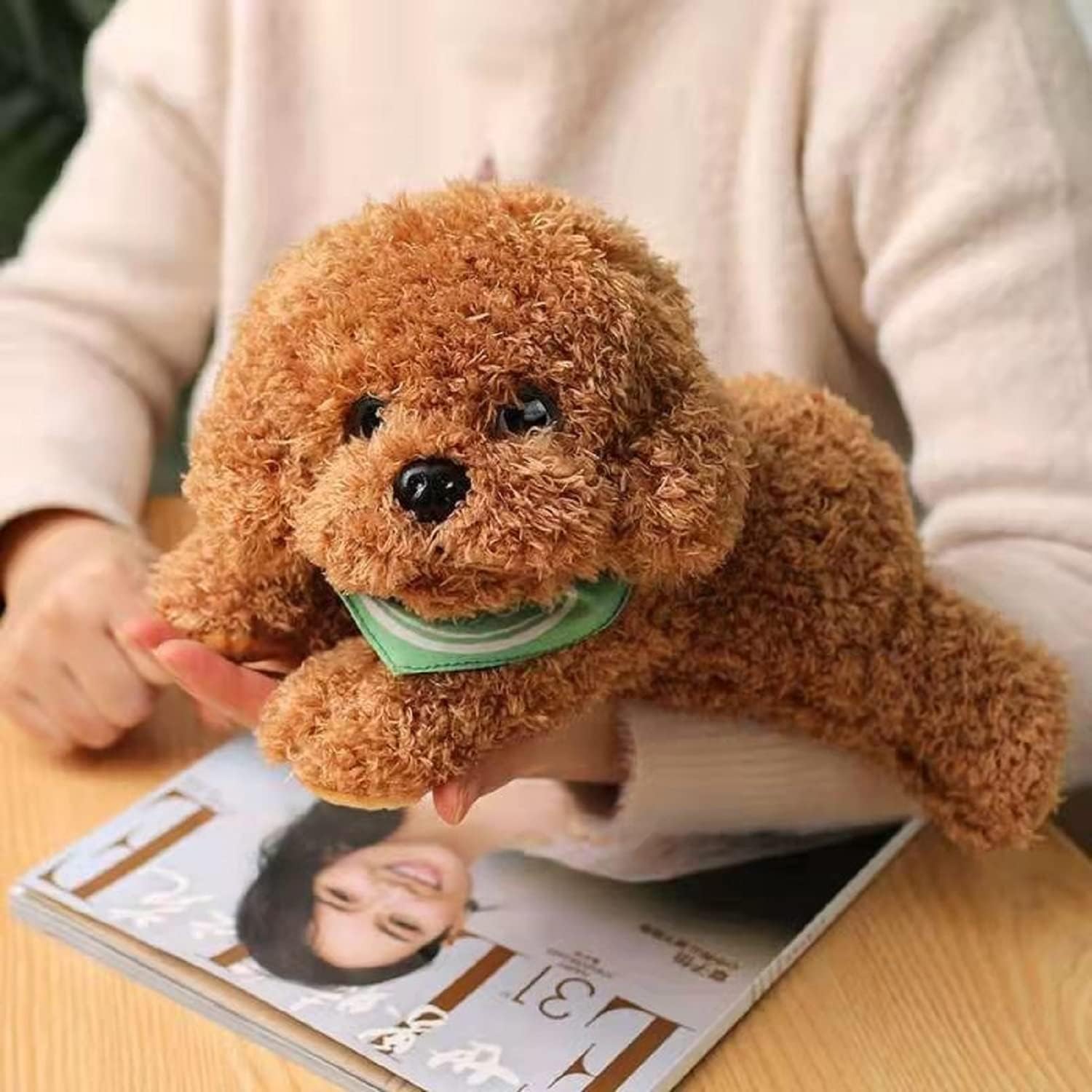 Golden Doodle Puppy Plush Toy with Weighted Comfort 11 Inches